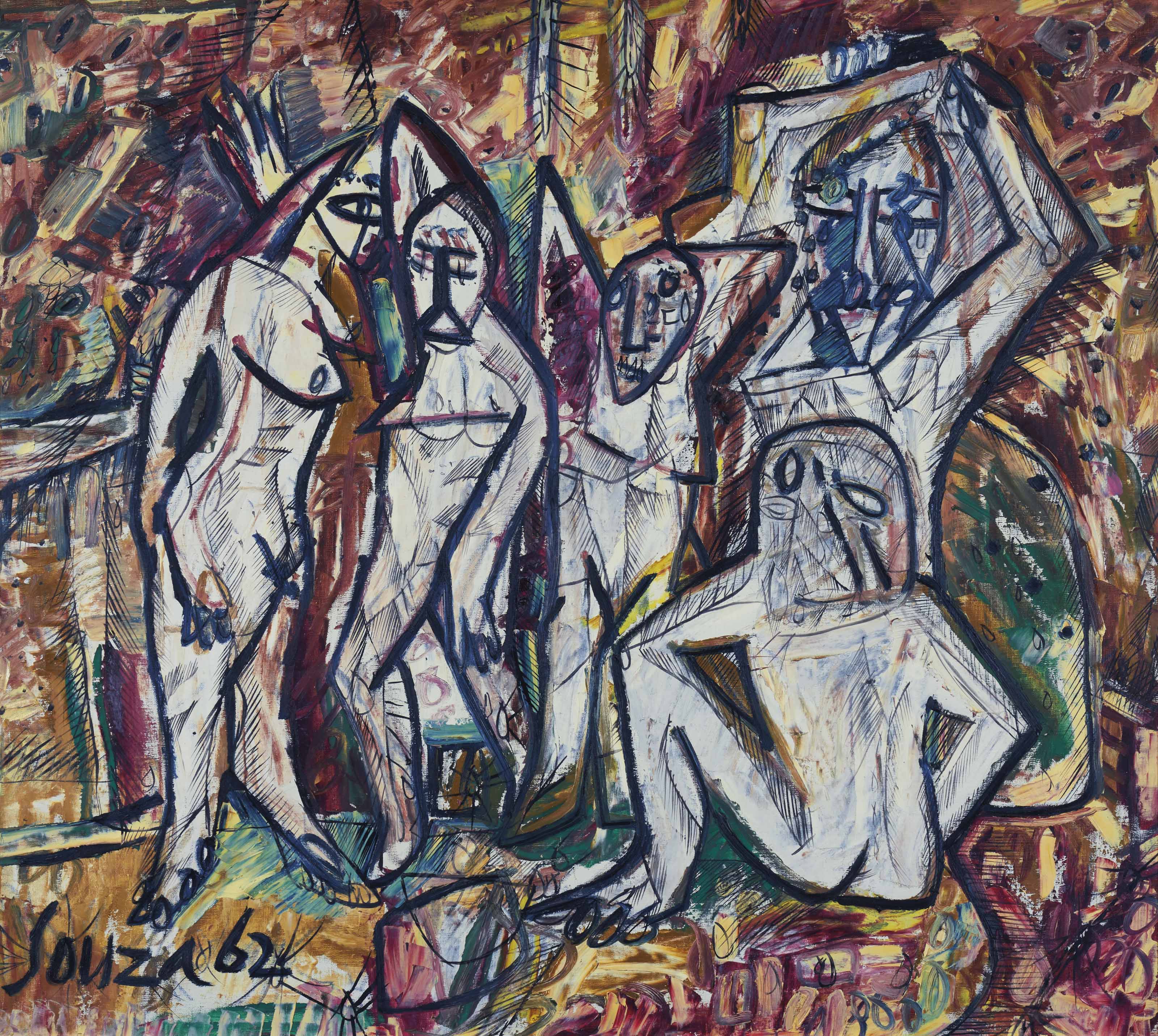 Francis Newton Souza 1924 2002 Young Ladies From Belsize Park