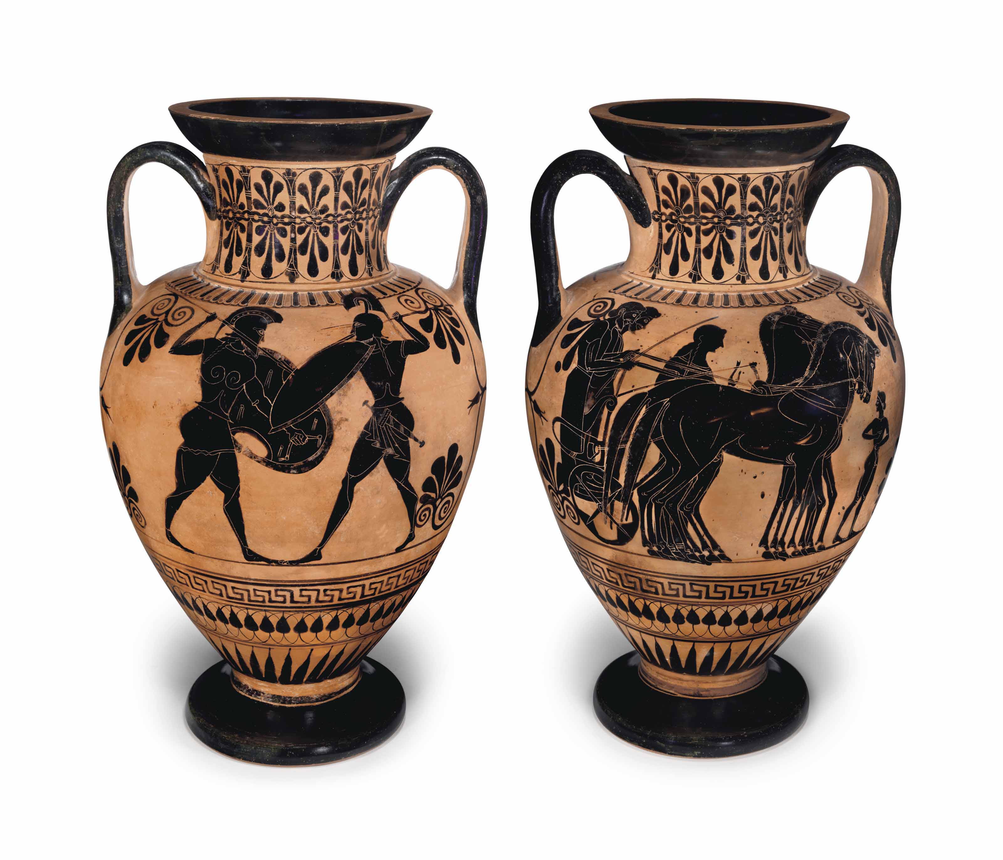 An Attic Black Figured Neck Amphora Manner Of The Antimenes
