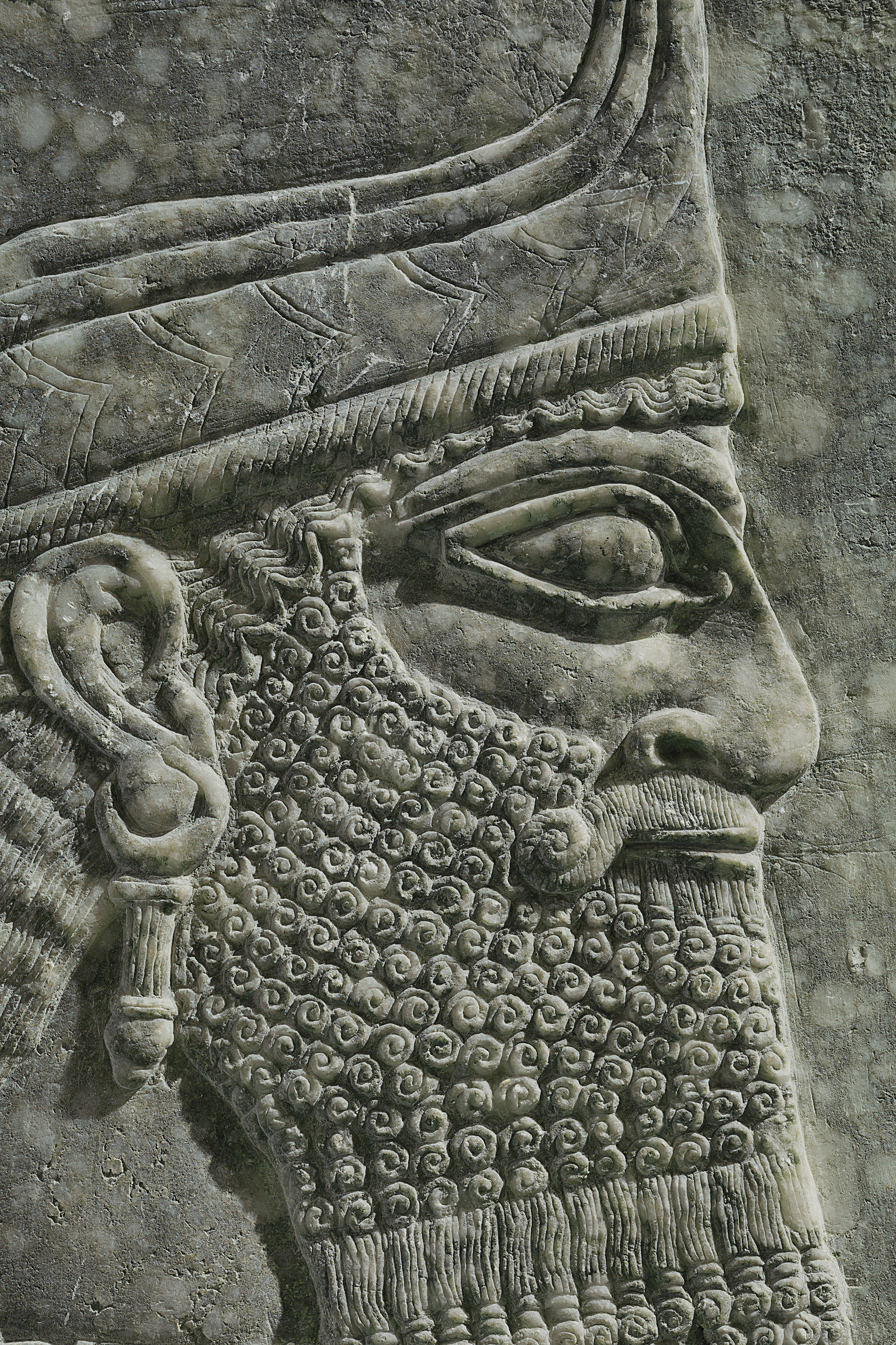 An Assyrian Gypsum Relief Of A Winged Genius Reign Of