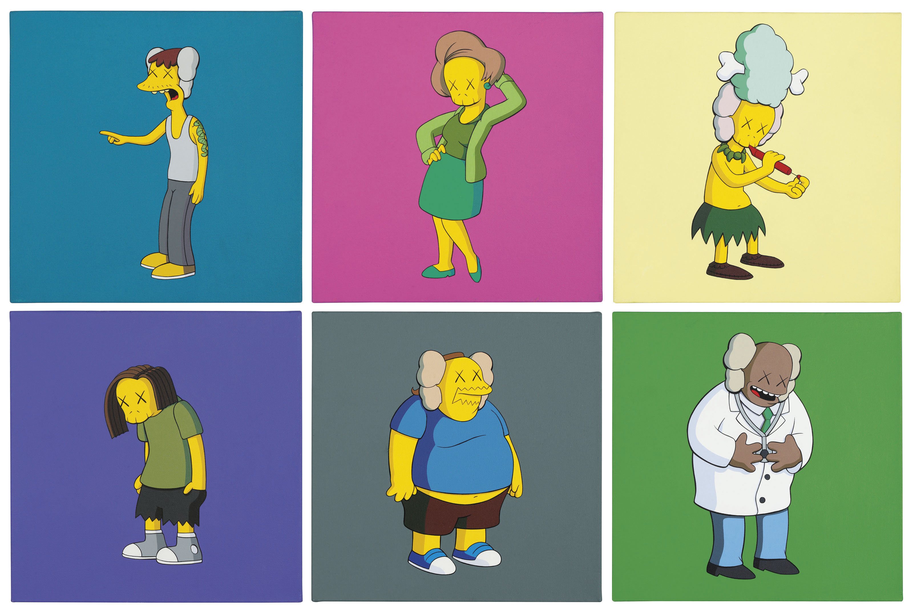 KAWS（美国，1974年生），《金普森家庭》，2005年作。2018年9月27日于佳士得纽约售出，成交价516,500美元。艺术品：&copy; KAWS