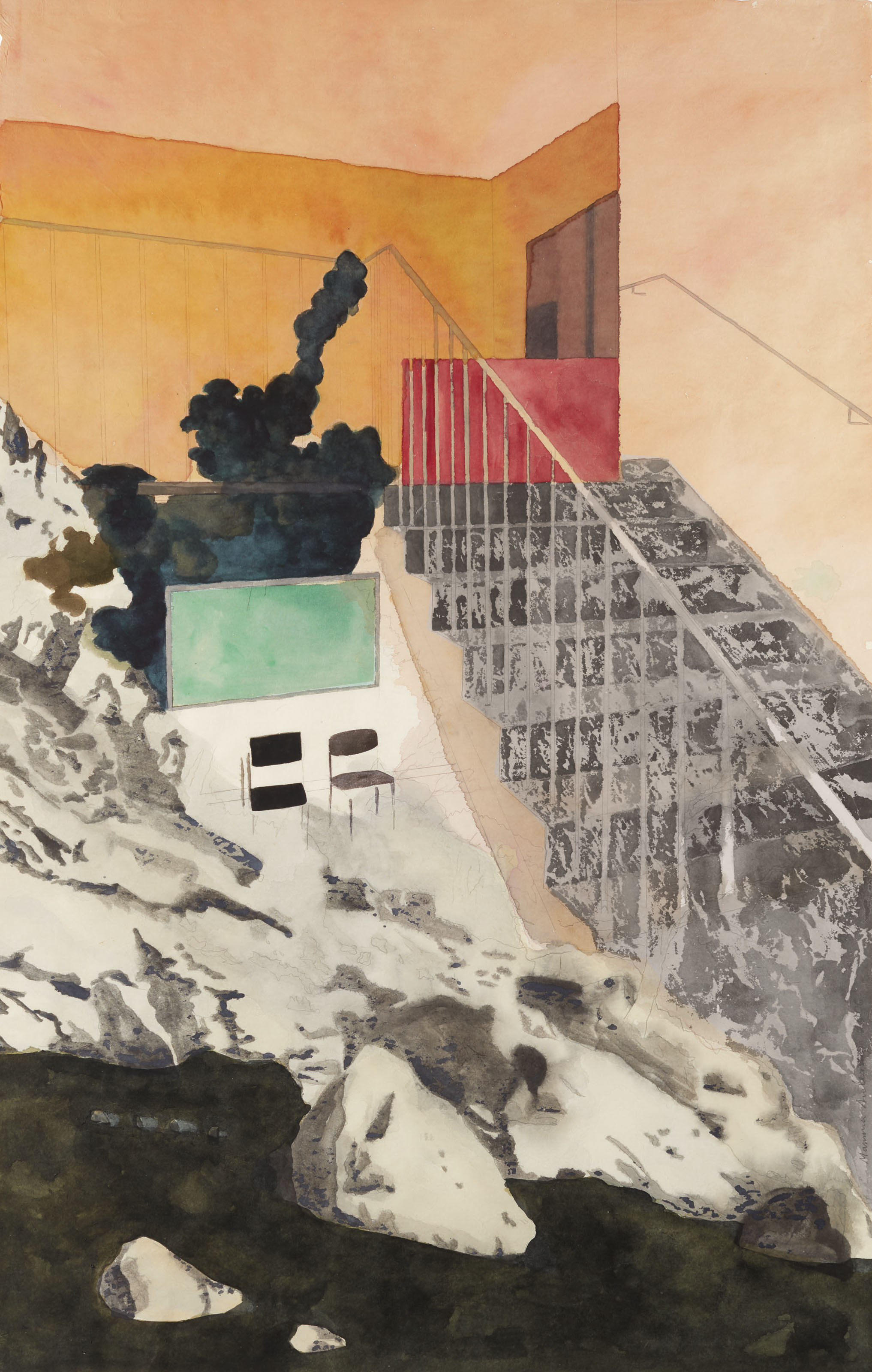 Karin Mamma Andersson (b. 1962), Untitled, executed in 2006. 38 ¾ x 24 ¾  in (98.4 x 62.9  cm). Estimate: $15,000-20,000. This lot is offered in Post-War to Present on 27 September 2018 at Christie’s in New York