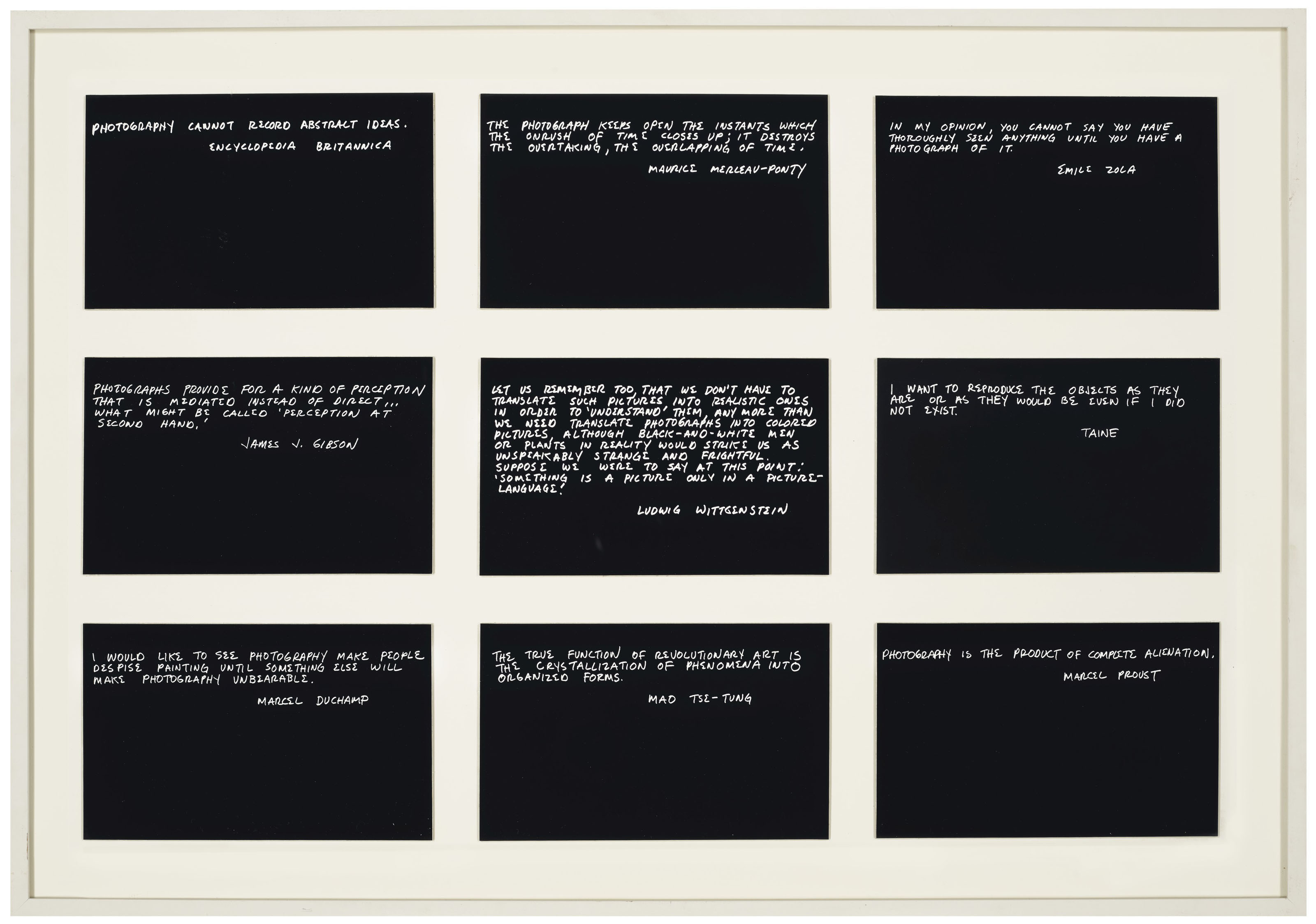 Mel Bochner B 1940 Misunderstandings A Theory Of Photography Christie S