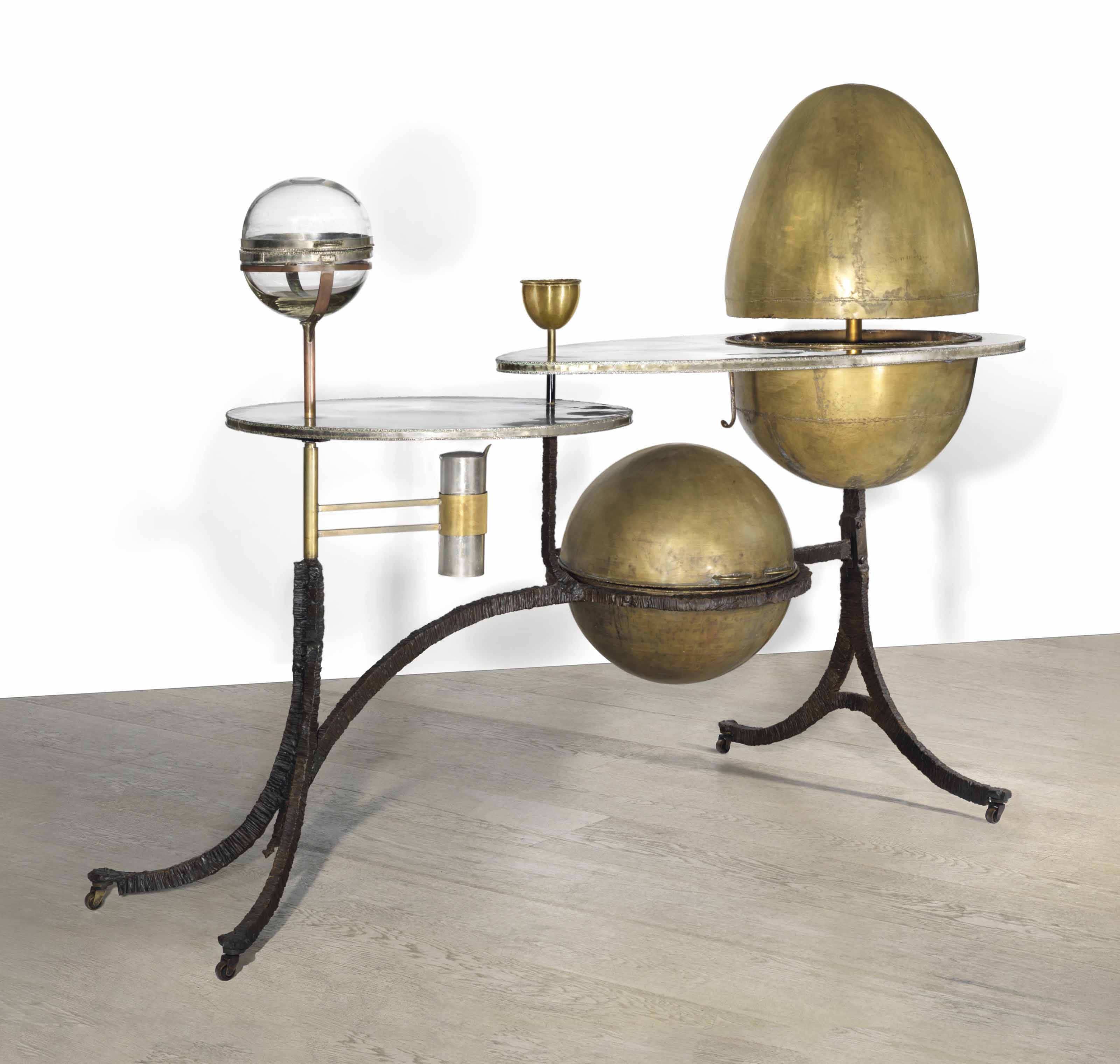 Fran&ccedil;ois-Xavier Lalanne (1927-2008), The Mayersdorff Bar, executed in 1966.&nbsp;Depth: 35&frac34;  in (91  cm). Sold for $4,572,500 on 17 May 2018 at Christie&rsquo;s in New York. Artwork: &copy; ADAGP, Paris and DACS, London 2018