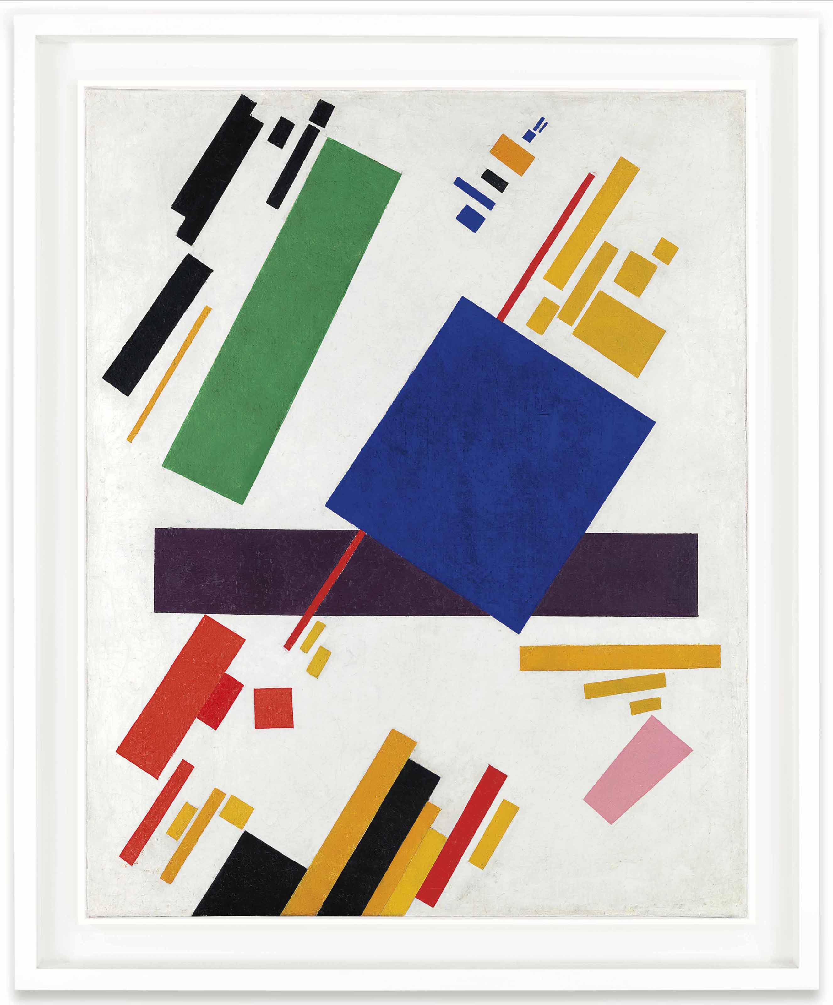 Property from an Important Collection. Kazimir Malevich (1878-1935), Suprematist Composition, 1916. Oil on canvas. 34⅞ x 28 in (88.7 x 71.1 cm). Sold for $85,812,500&nbsp;in the Impressionist and Modern Art Evening Sale on 15 May at Christie&rsquo;s in New York
