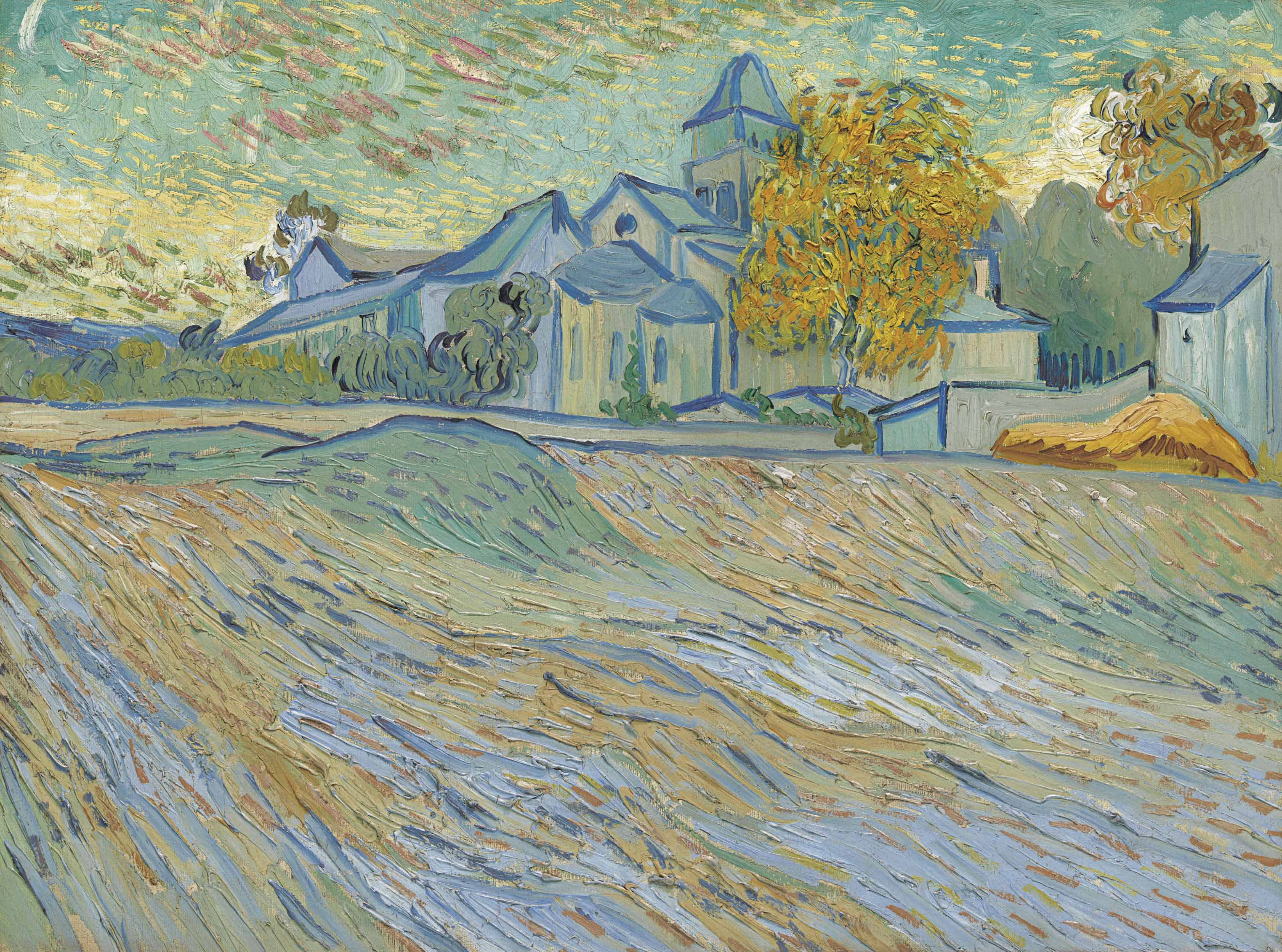 Vincent van Gogh (1853-1890), Vue de l&rsquo;asile et de la Chapelle de Saint-R&eacute;my, 1889. Oil on canvas. 17&frac34; x 23&frac34; in (45.1 x 60.4 cm). Sold for $39,687,500&nbsp;in the Impressionist and Modern Art Evening Sale on 15 May at Christie&rsquo;s in New York