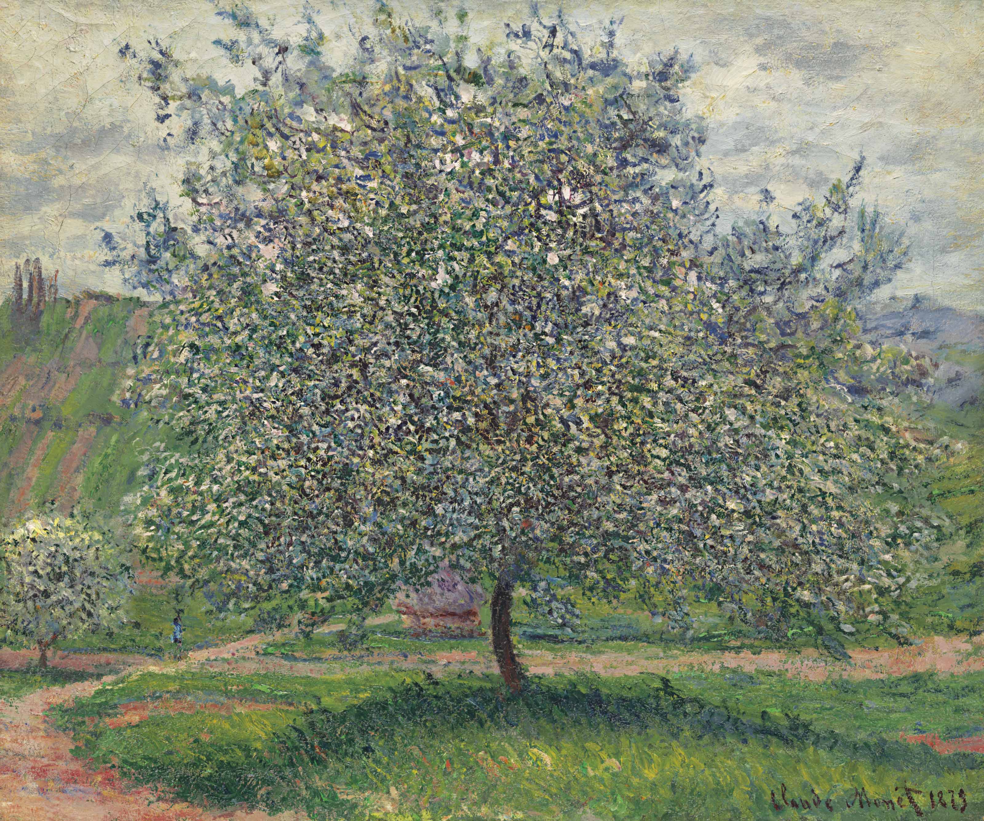 Claude Monet (1840-1926), Le Pommier, 1879. 21⅜ x 25⅝ in (54.2 x 65.5 cm). Sold for $7,062,500 on 15 May 2018 at Christie&rsquo;s in New York
