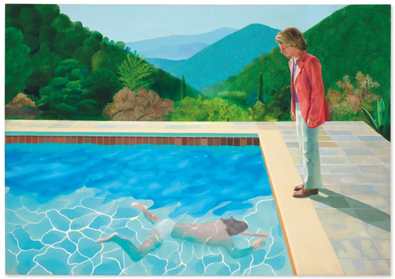 Property from a Distinguished Private Collector. David Hockney (b. 1937), Portrait of an Artist (Pool with Two Figures), painted in 1972. Acrylic on canvas. 84 x 120 in (213.5 x 305 cm). Estimate on request. This lot is offered in Post-War and Contemporary Art Evening Sale on 15 November 2018 at Christie’s in New York © David Hockney