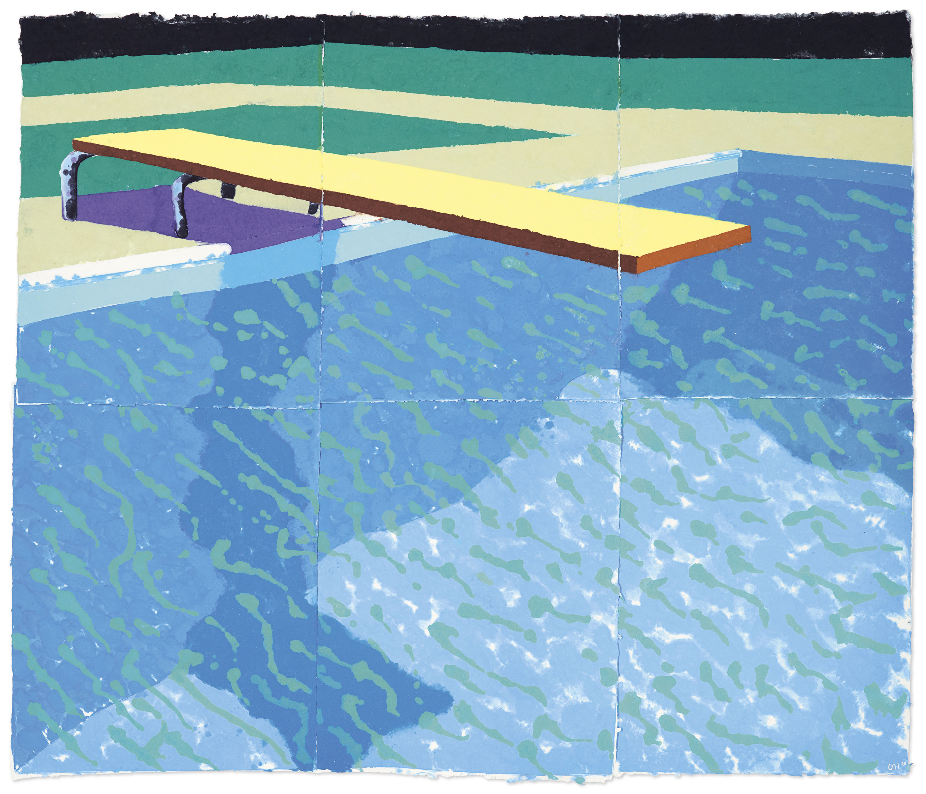 David Hockney (b. 1937) | Sprungbrett mit Schatten (Paper Pool 14 ...