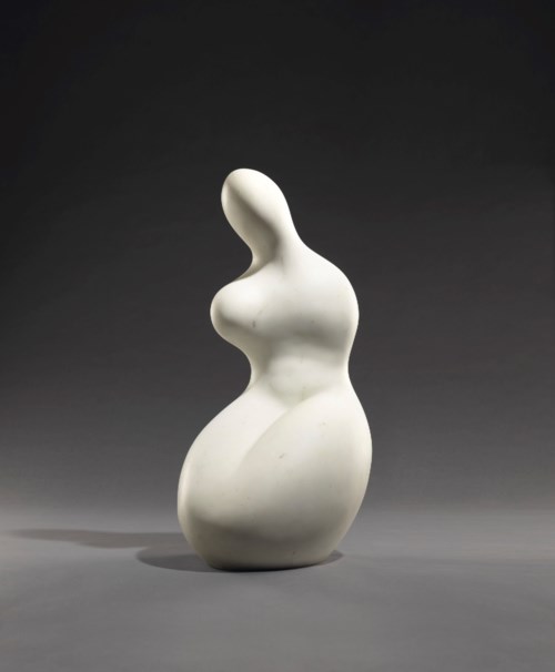 漢斯&middot;阿爾普（1886-1966），《得茉忒爾》，1961年構思及鑄造；僅此一件。白色大理石。高39⅜吋（100公分）。2018年11月11日於佳士得紐約售出，成交價5,825,000美元。藝術品：&copy; DACS 2020