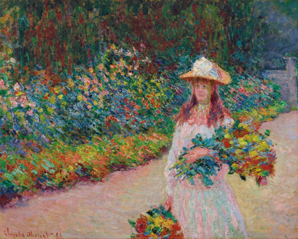 Claude Monet 1840 1926 Jeune Fille Dans Le Jardin De Giverny