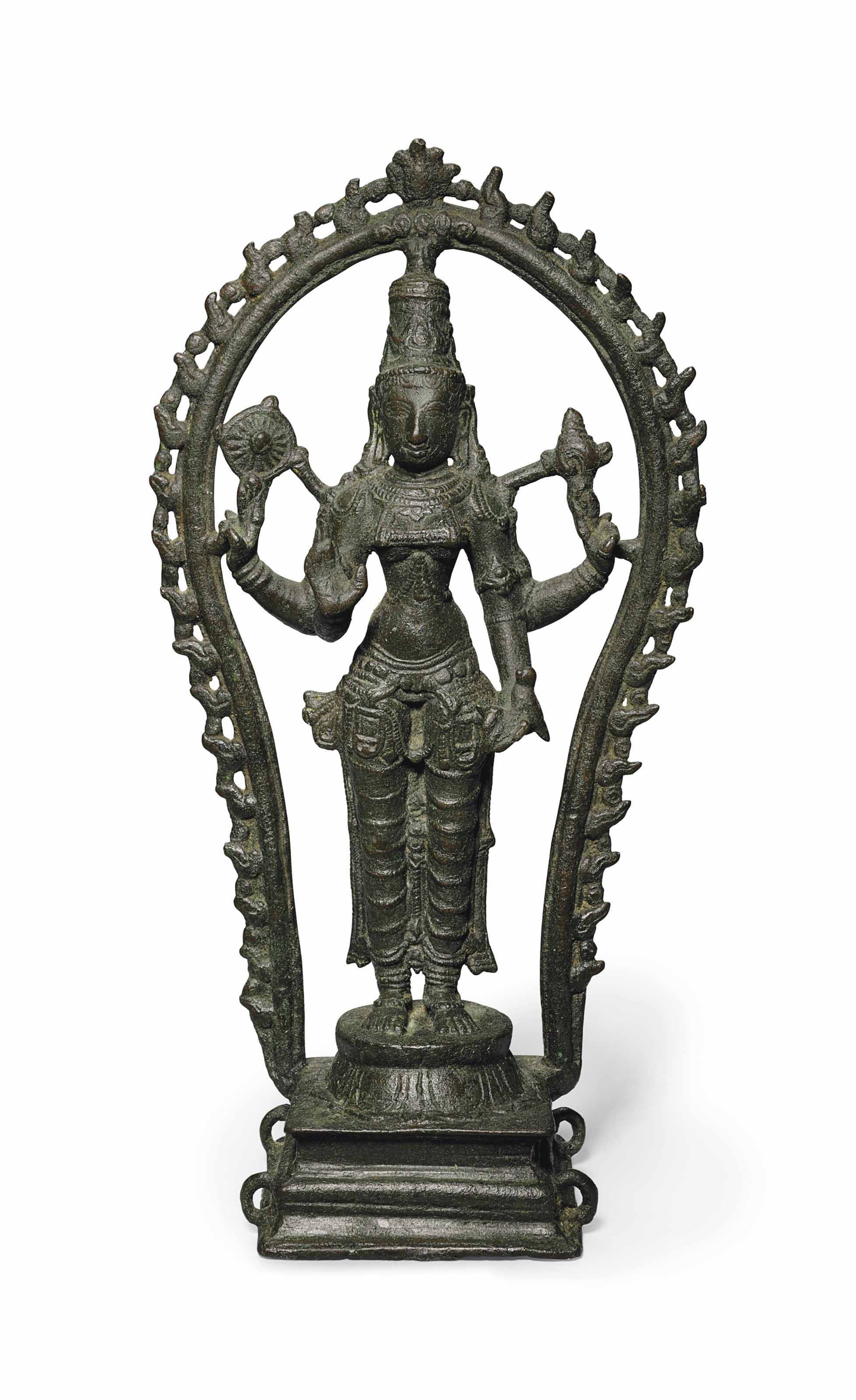 A BRONZE FIGURE OF VAISHNAVI , SOUTH INDIA, TAMIL NADU, VIJAYANAGARA