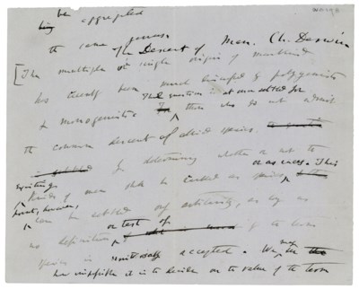 Darwin Charles 1809 1882 Autograph Manuscript Signed