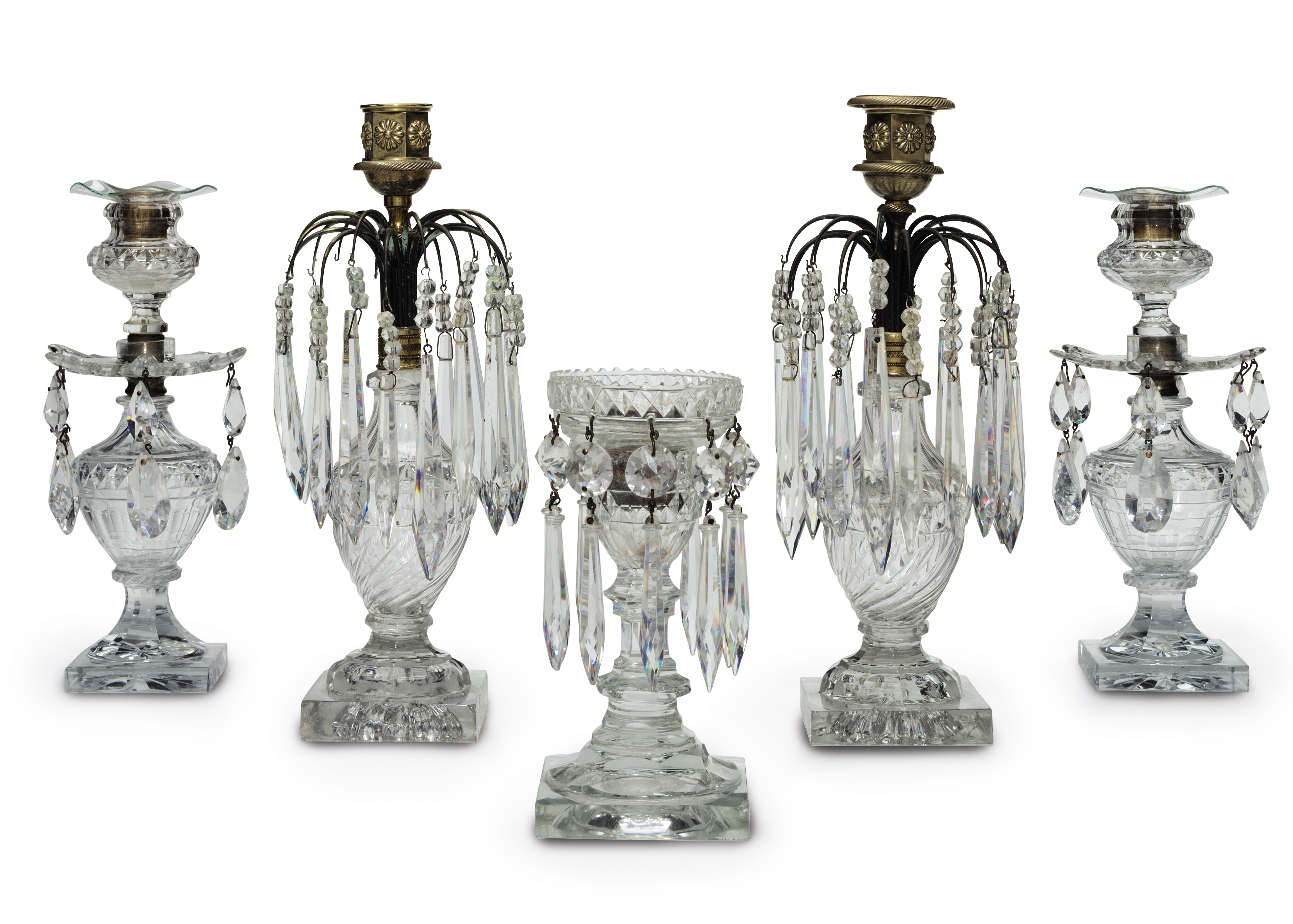 TWO PAIRS OF ENGLISH CUTGLASS CANDLESTICKS, 19TH CENTURY Christie’s