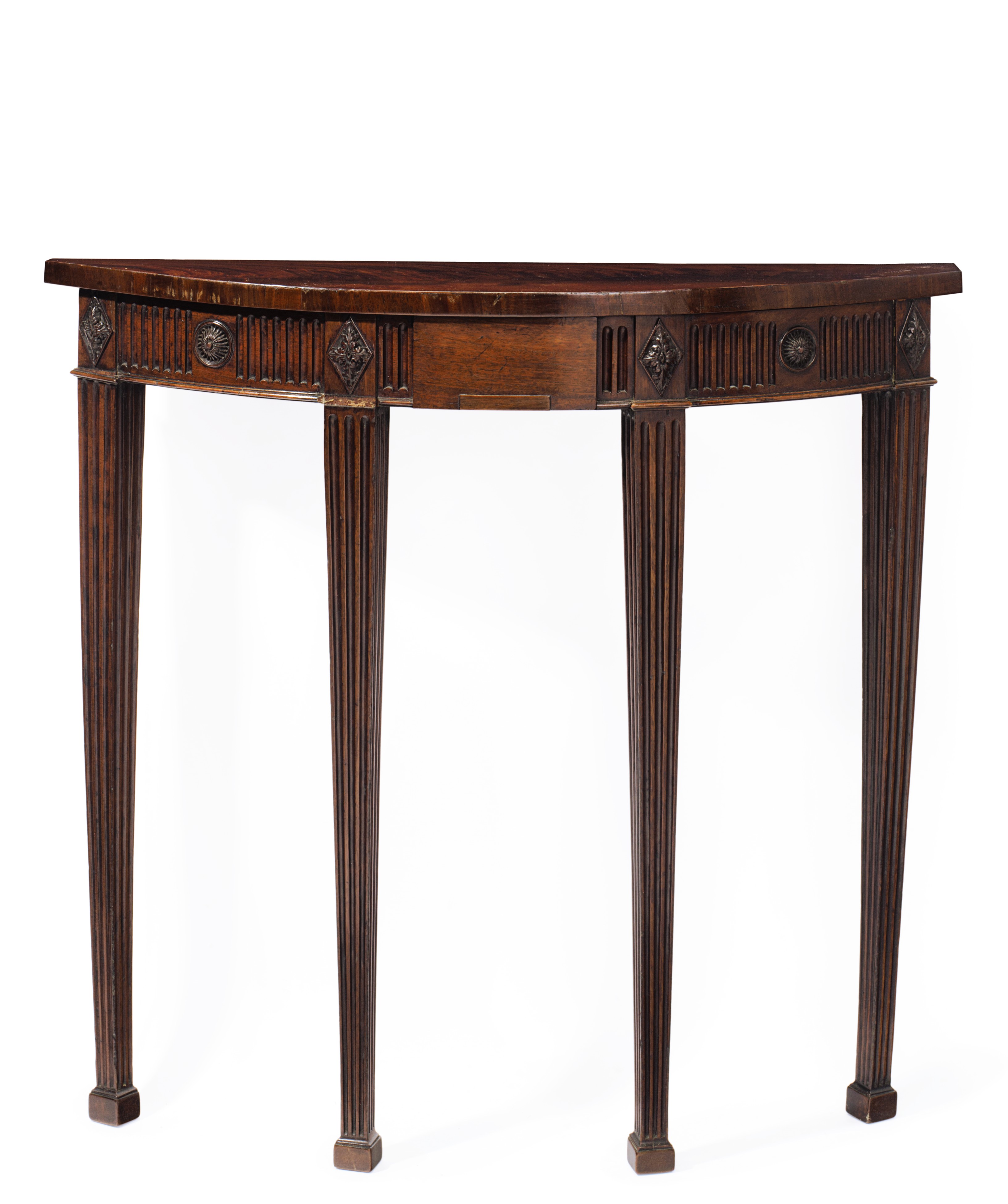 A GEORGE III MAHOGANY CONSOLE TABLE, CIRCA 1770, ADAPTED IN SIZE ...