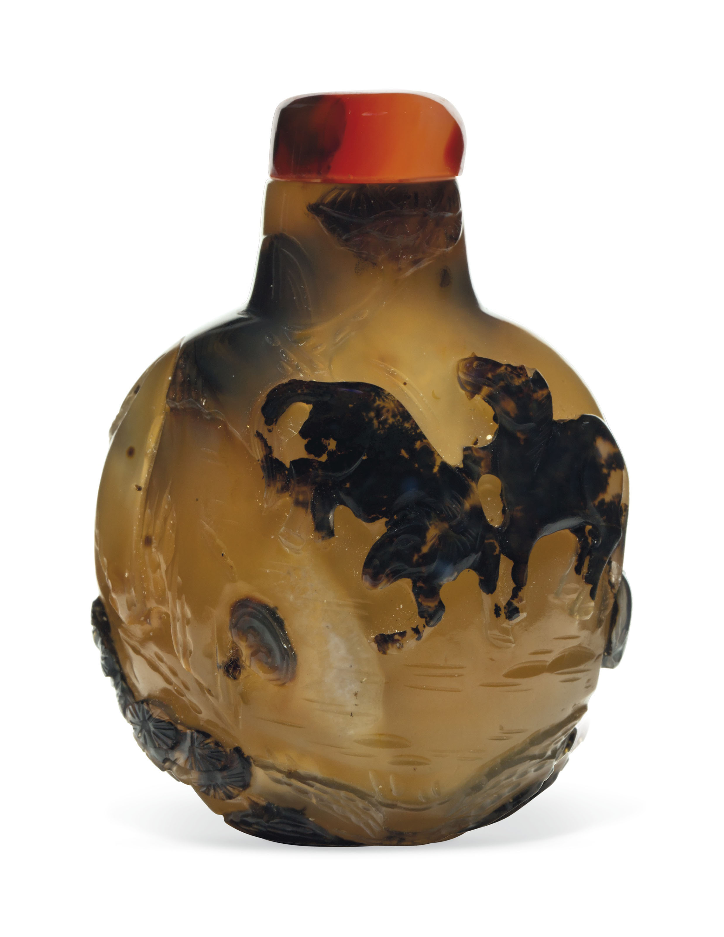 己酉年(1909) 孟子受作水晶內畫「龍門得意」鼻煙壺, SIGNED MENG