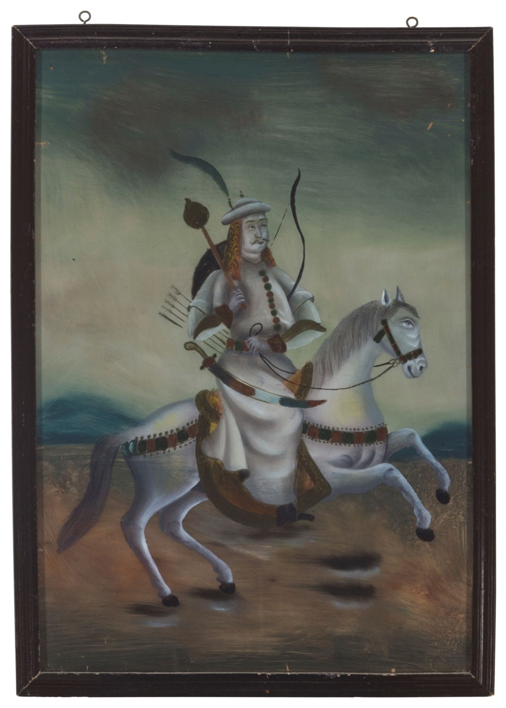 India 20th Century A Set Of Sixteen Reverse Painted Glass
