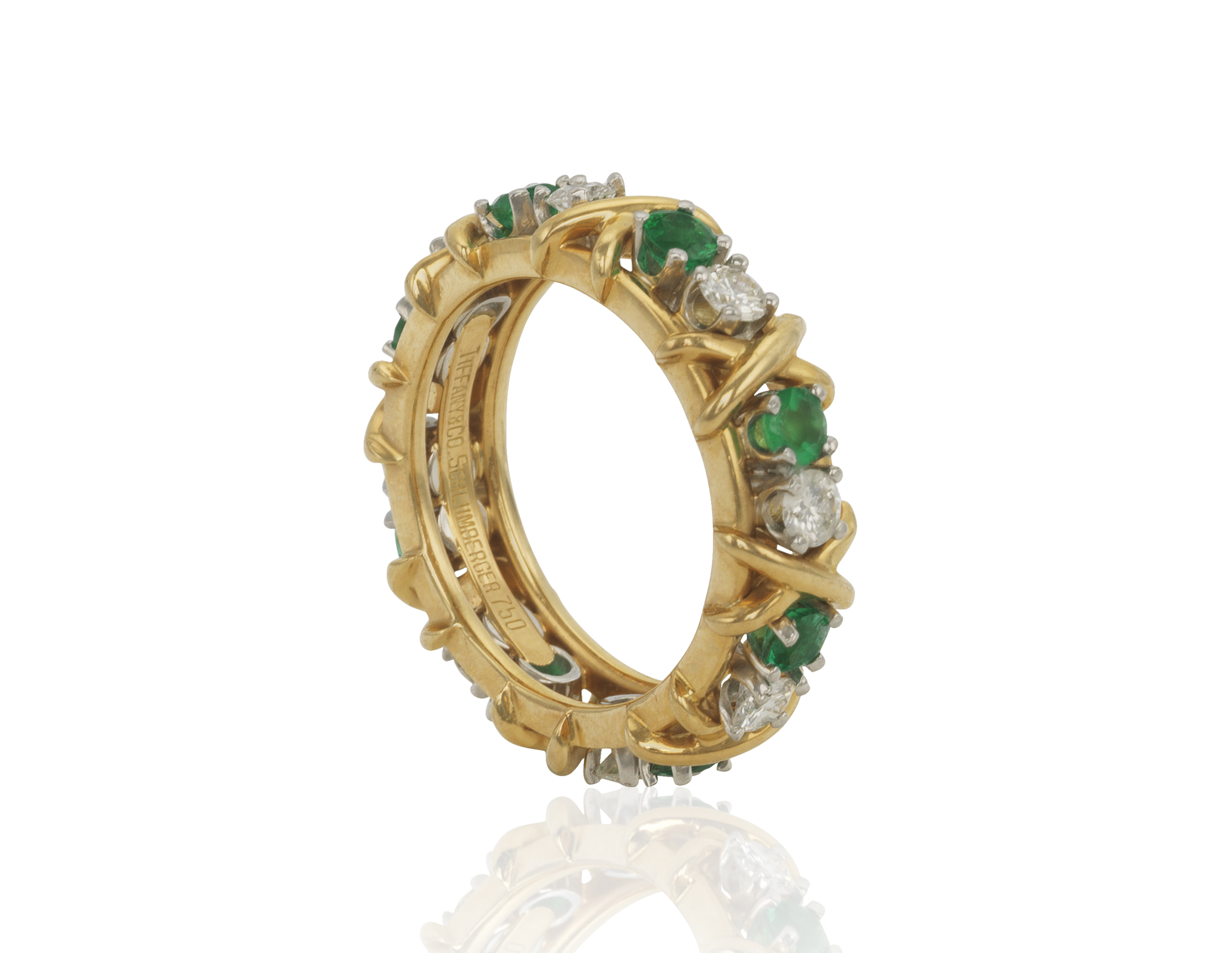 TIFFANY SCHLUMBERGER EMERALD AND DIAMOND 'SIXTEEN STONE