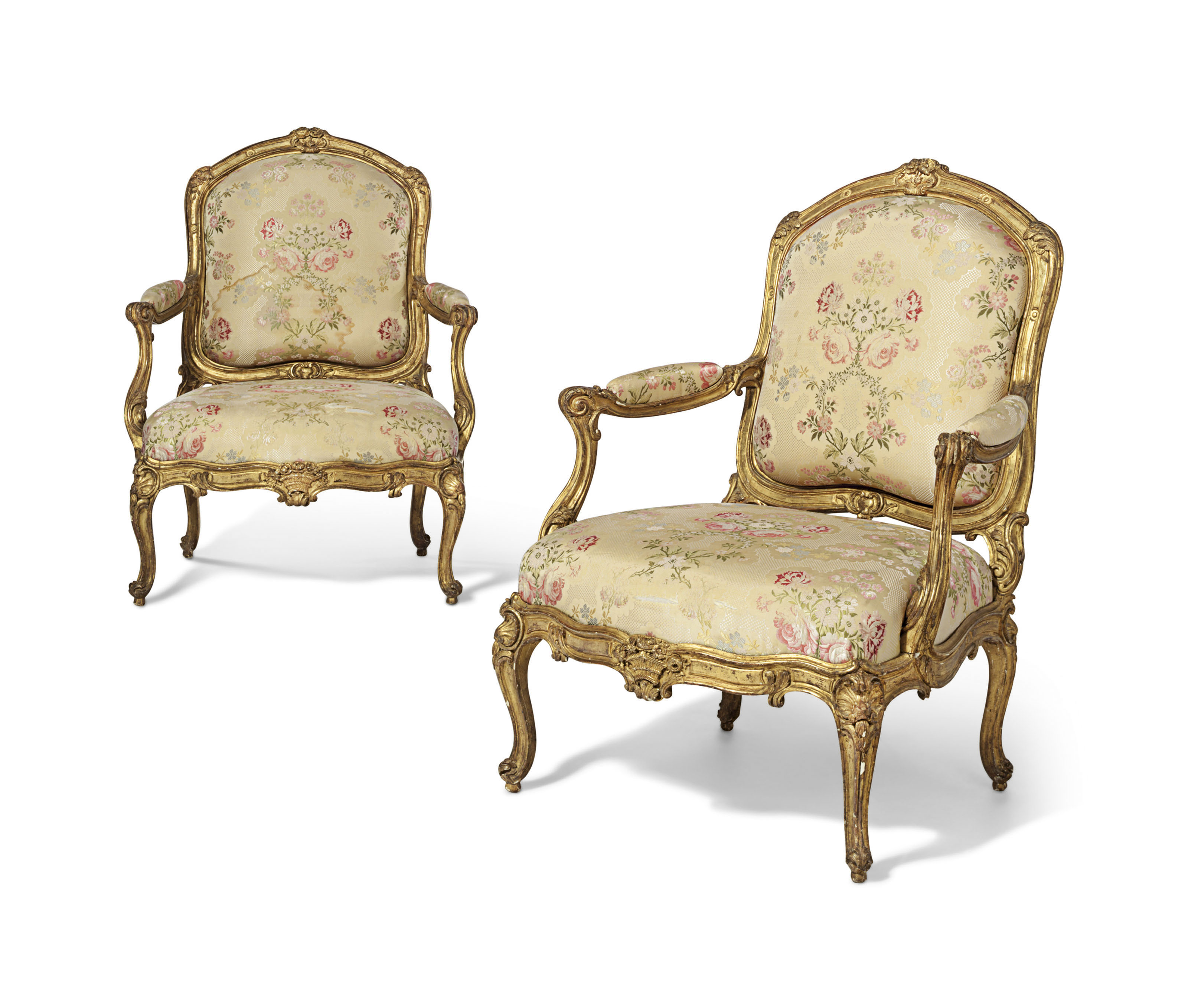 A pair of Louis XV giltwood fauteuils, by Jean-Baptiste Tilliard, circa 1750-55. Estimate: $120,000-180,000. Offered in A Love Affair with France: The Collection of Elizabeth Stafford on 1 November at Christie&rsquo;s in New York