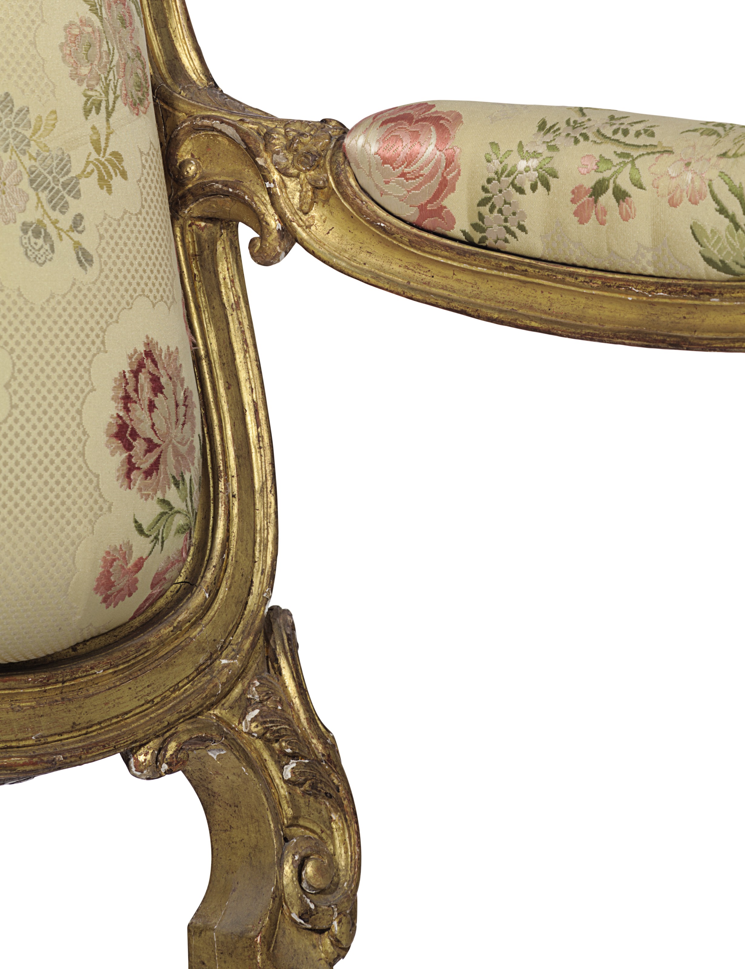 A Pair Of Louis Xv Giltwood Fauteuils By Jean Baptiste Tilliard
