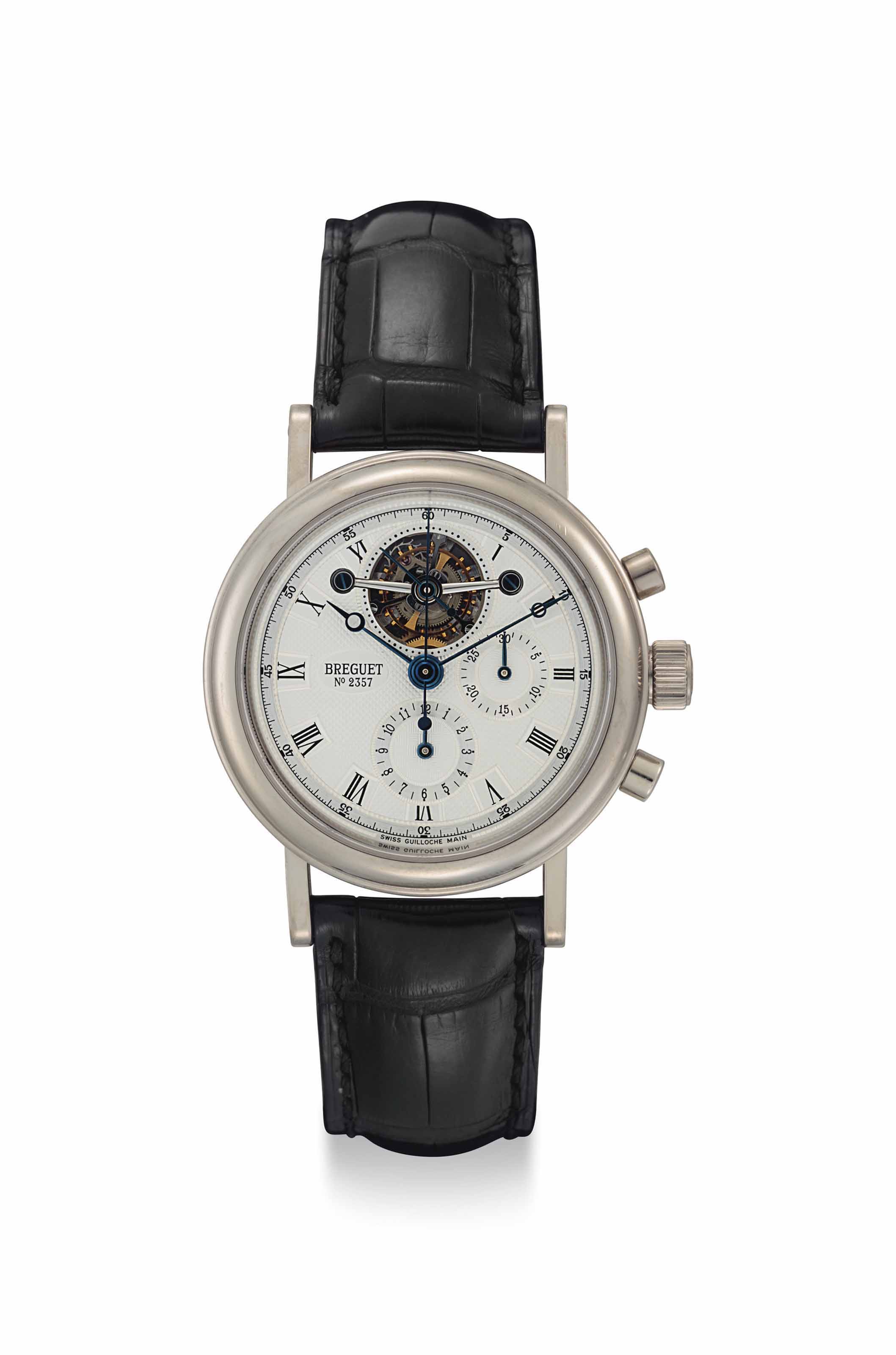 Breguet. A Fine Platinum Perpetual Calendar Chronograph Wristwatch with Moonphases Signed Breguet Ref. 3617 Movement No. 1363 Case No. 3043 G Circa 1995 Christie s