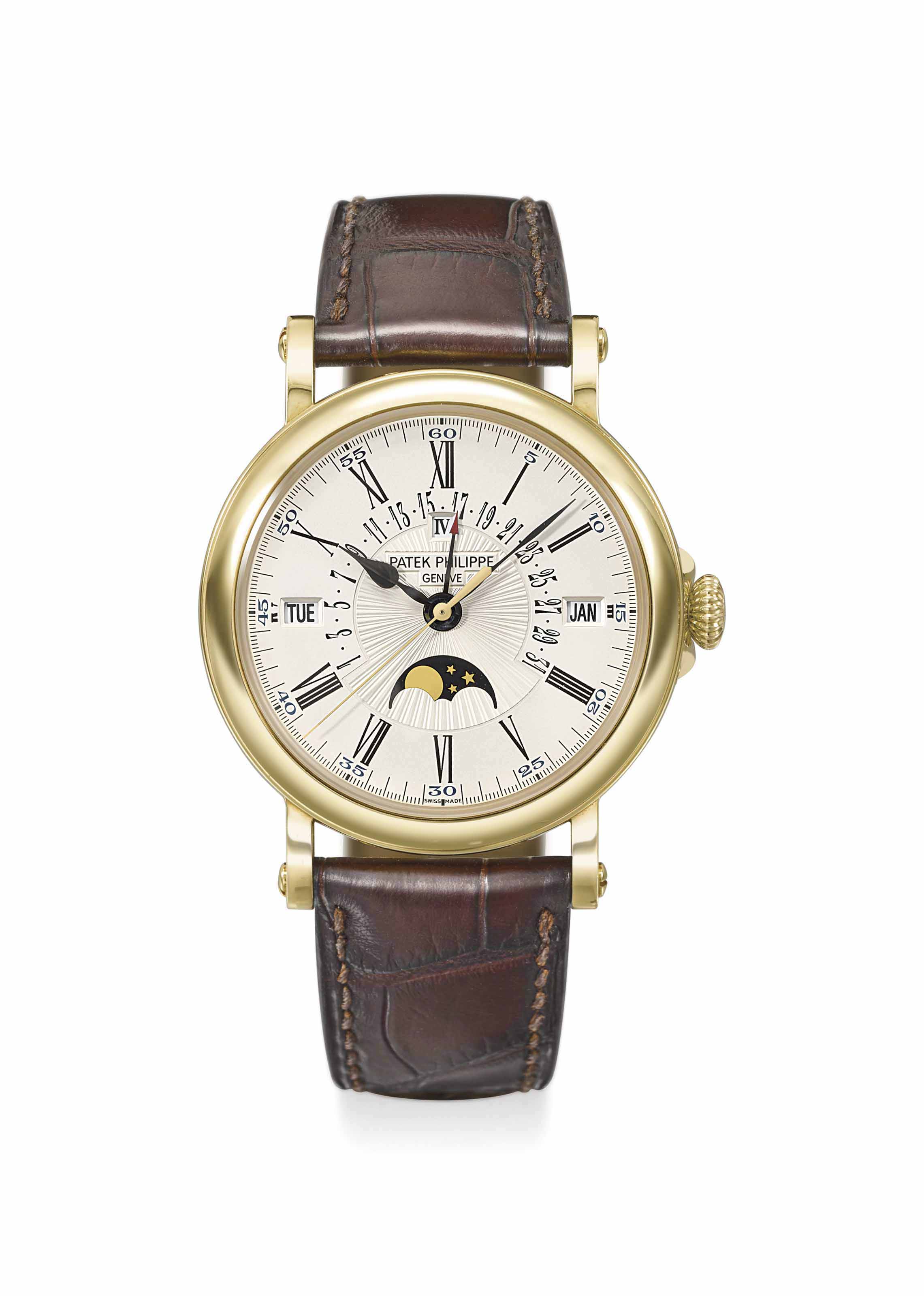 Patek Philippe. A Fine 18k White Gold Automatic Perpetual Calendar