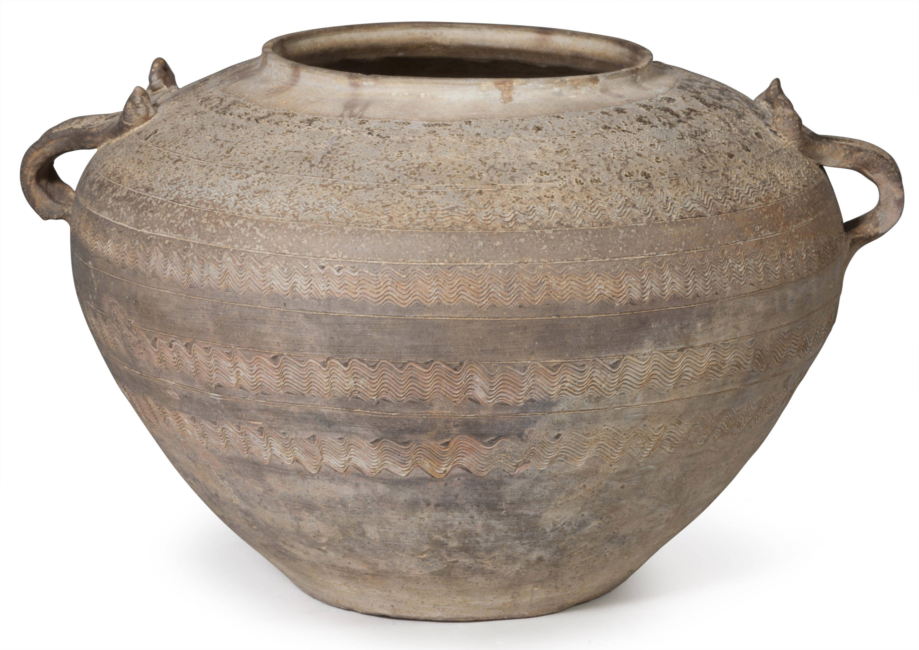 中国漢時代灰釉壺　A ceramic jar HAN dynasty 中国漢時代灰釉壺A ceramic jar HAN dynasty