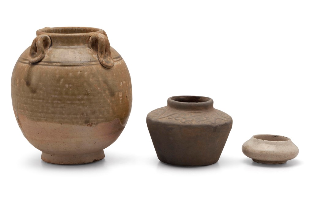 THREE POTTERY AND CERAMIC VESSELS, SUI DYNASTY OR LATER Christie’s