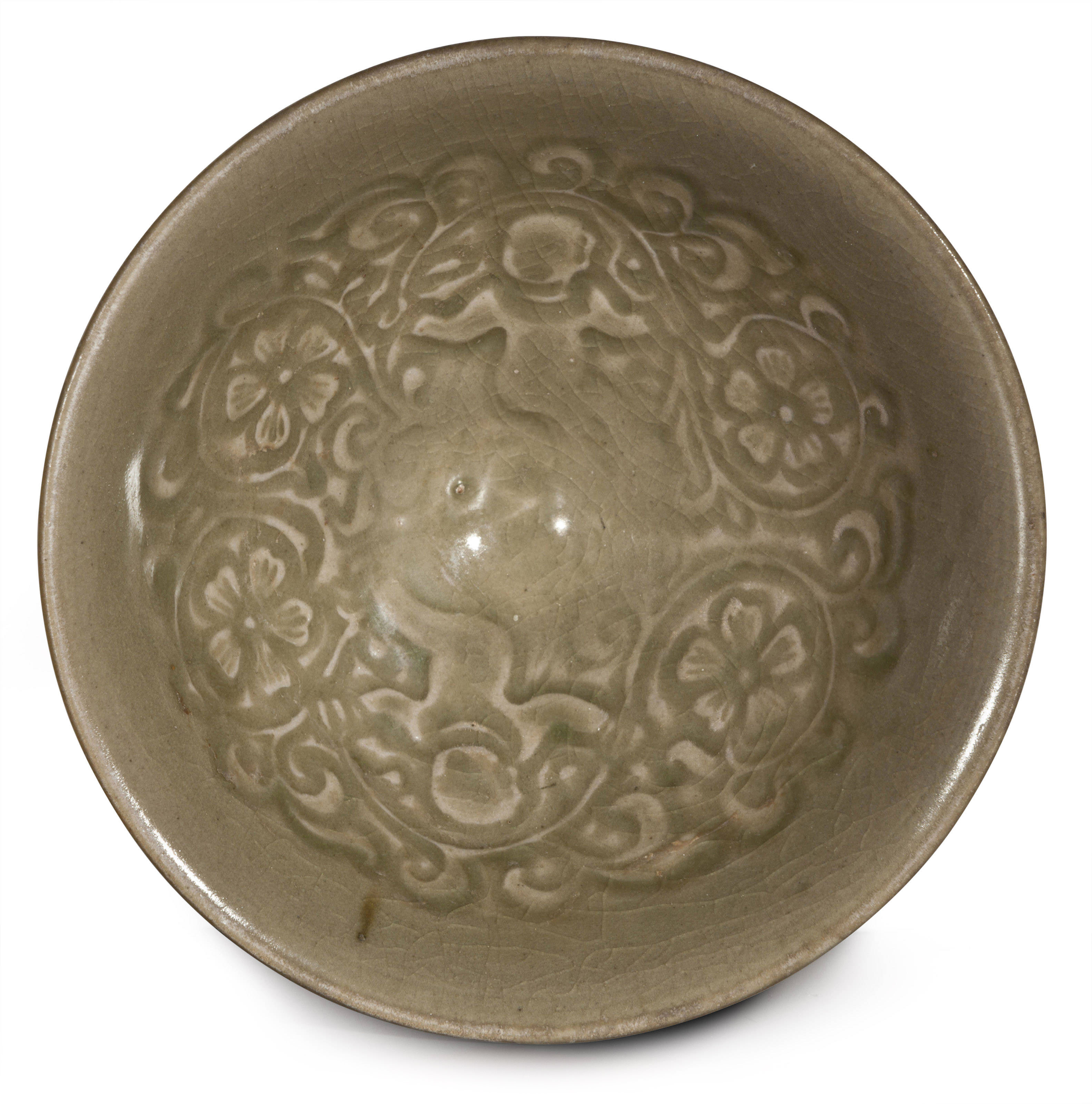 北宋耀州窯青釉刻花盌, NORTHERN SONG DYNASTY, 11TH-12TH CENTURY
