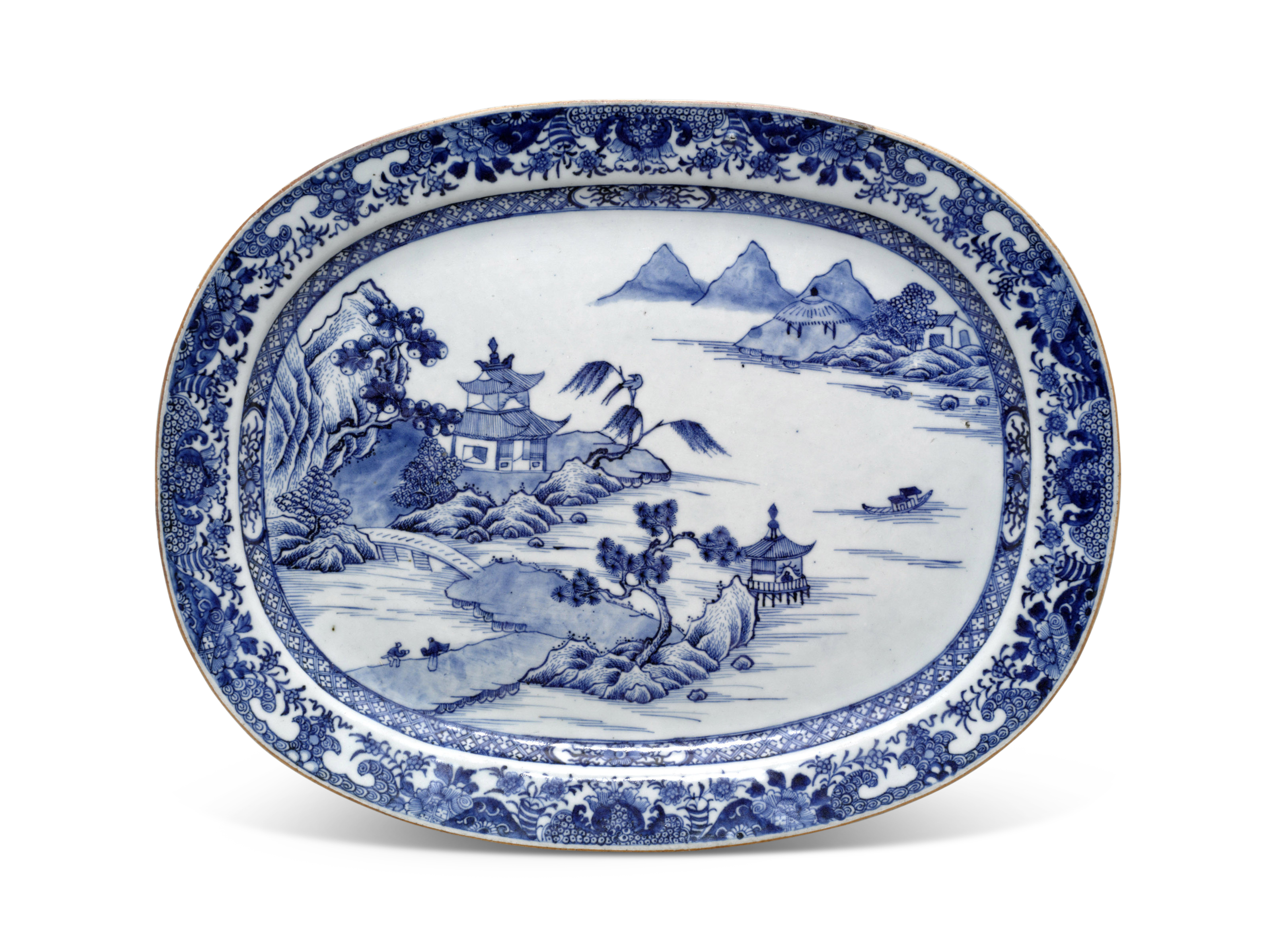 清十九世纪 外销青花大瓷盘