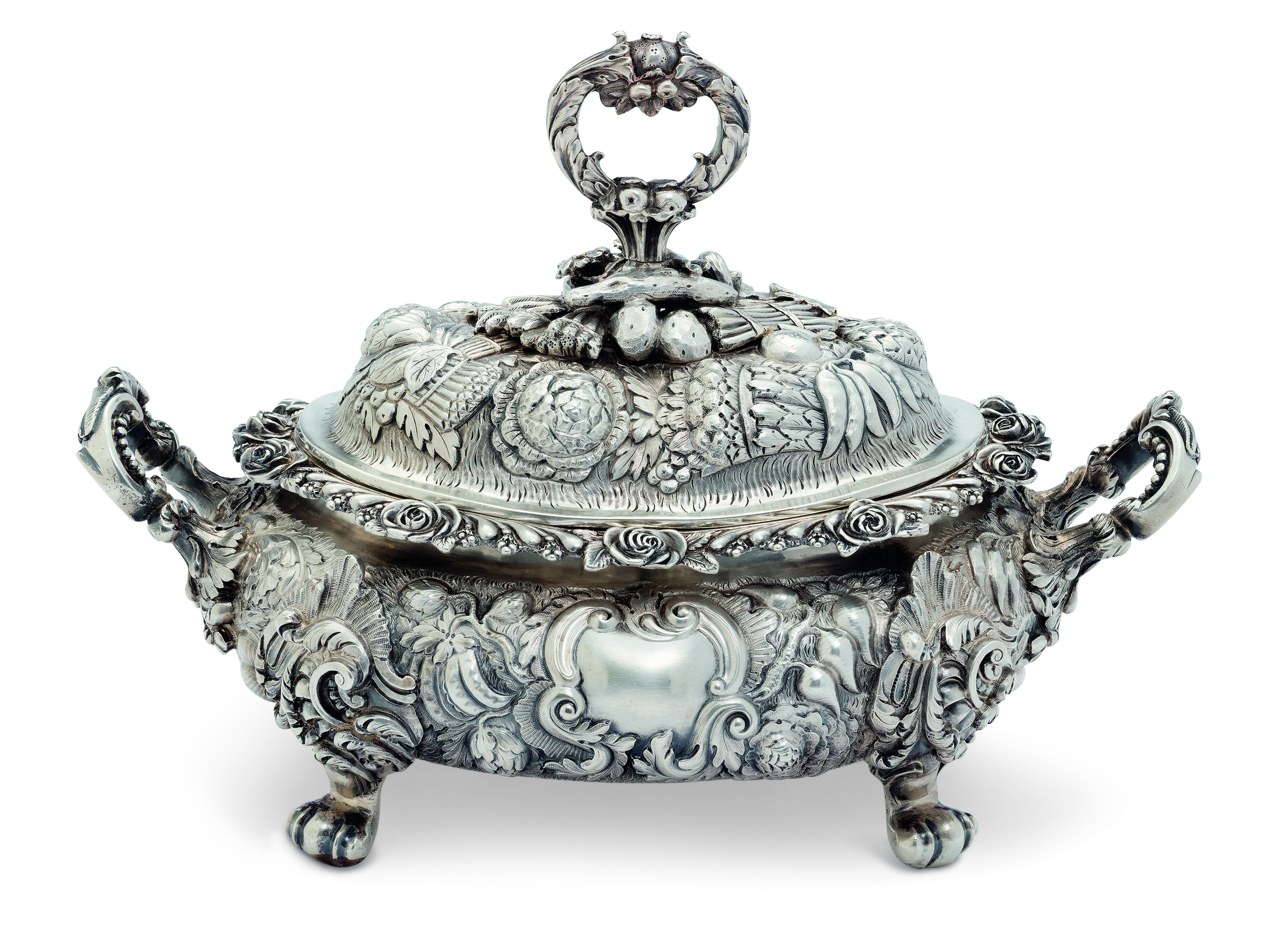 a george iv silver sauce tureen and cover from the duke of york service mark of edward farrell london 1823 price realised usd 30 000
