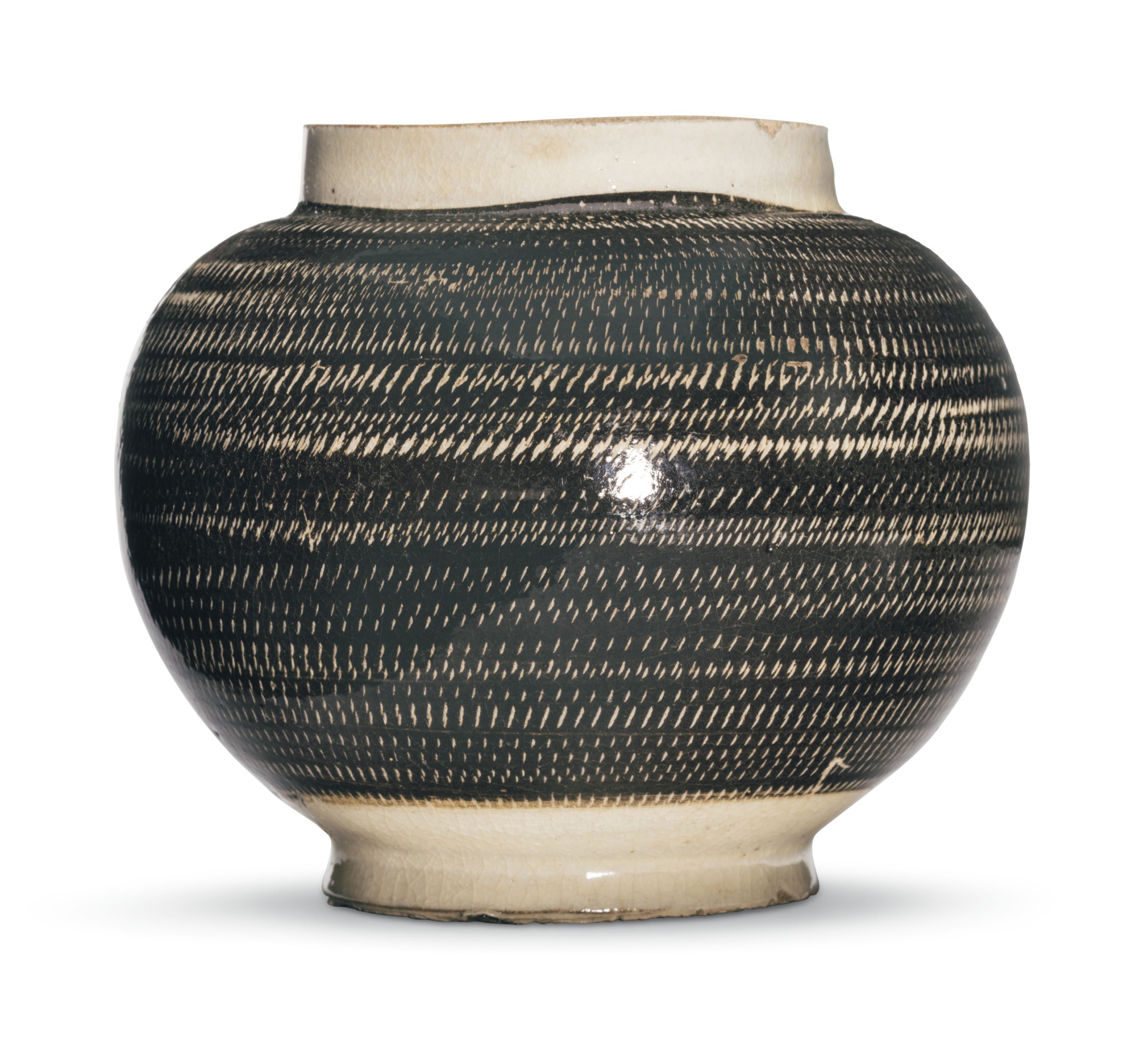 □極上珍品！宋時代 磁州窯 剔花牡丹花卉紋 大梅瓶□