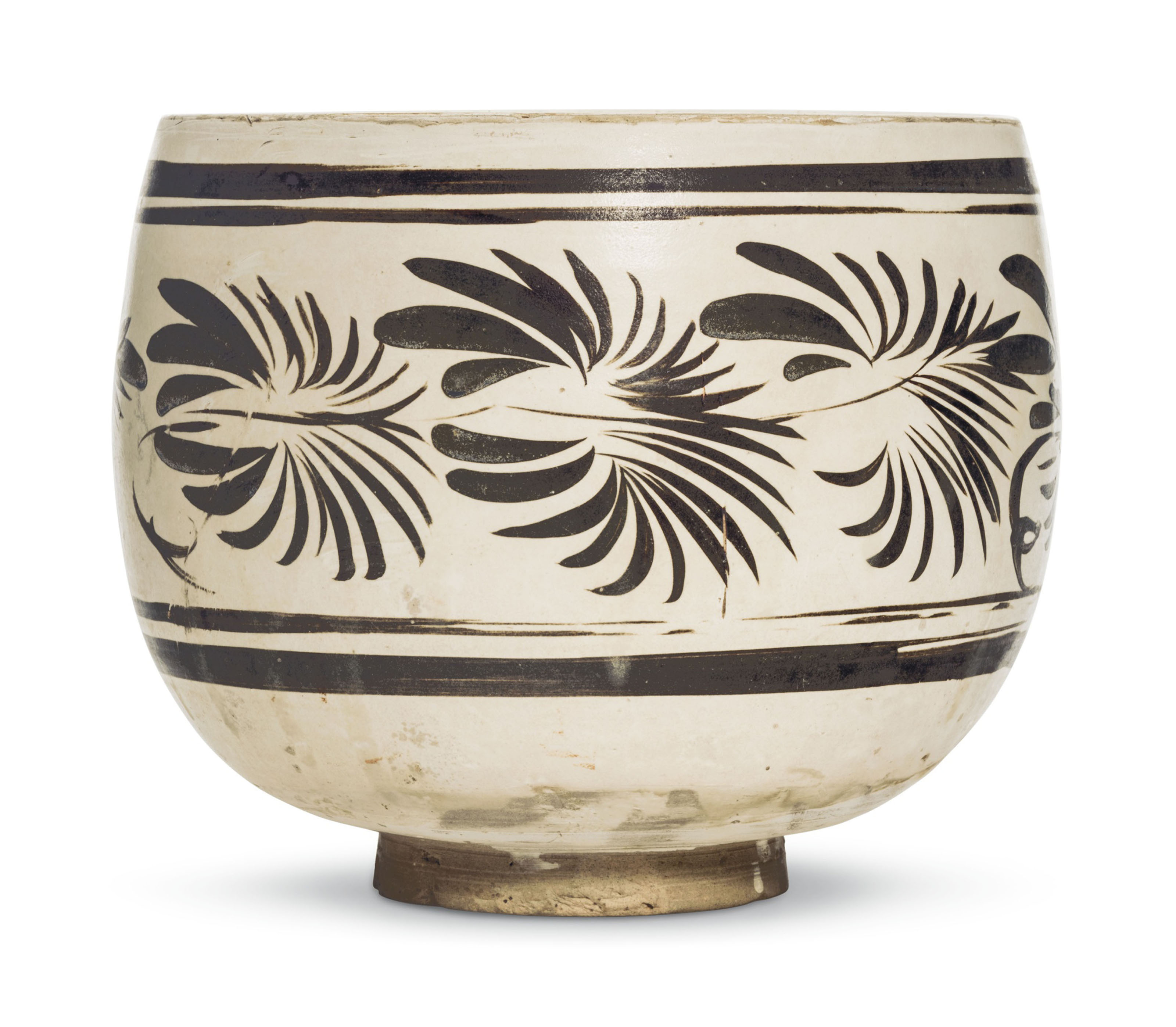 北宋/金磁州窯白剔花花卉紋玉壺春瓶, NORTHERN SONG-JIN DYNASTY (960
