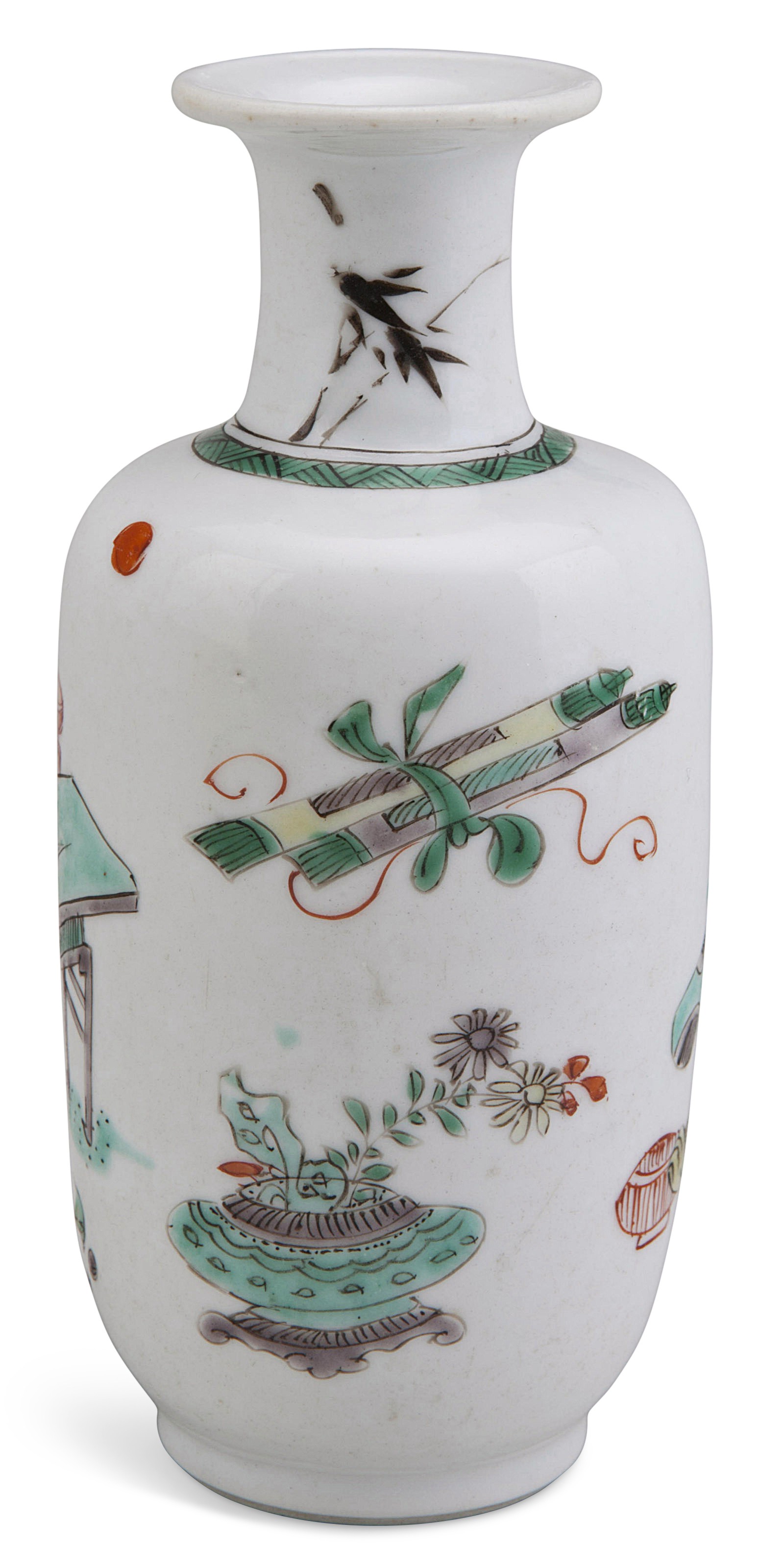 清康熙五彩人物圖小棒槌瓶, KANGXI PERIOD (1662-1722) | Christie