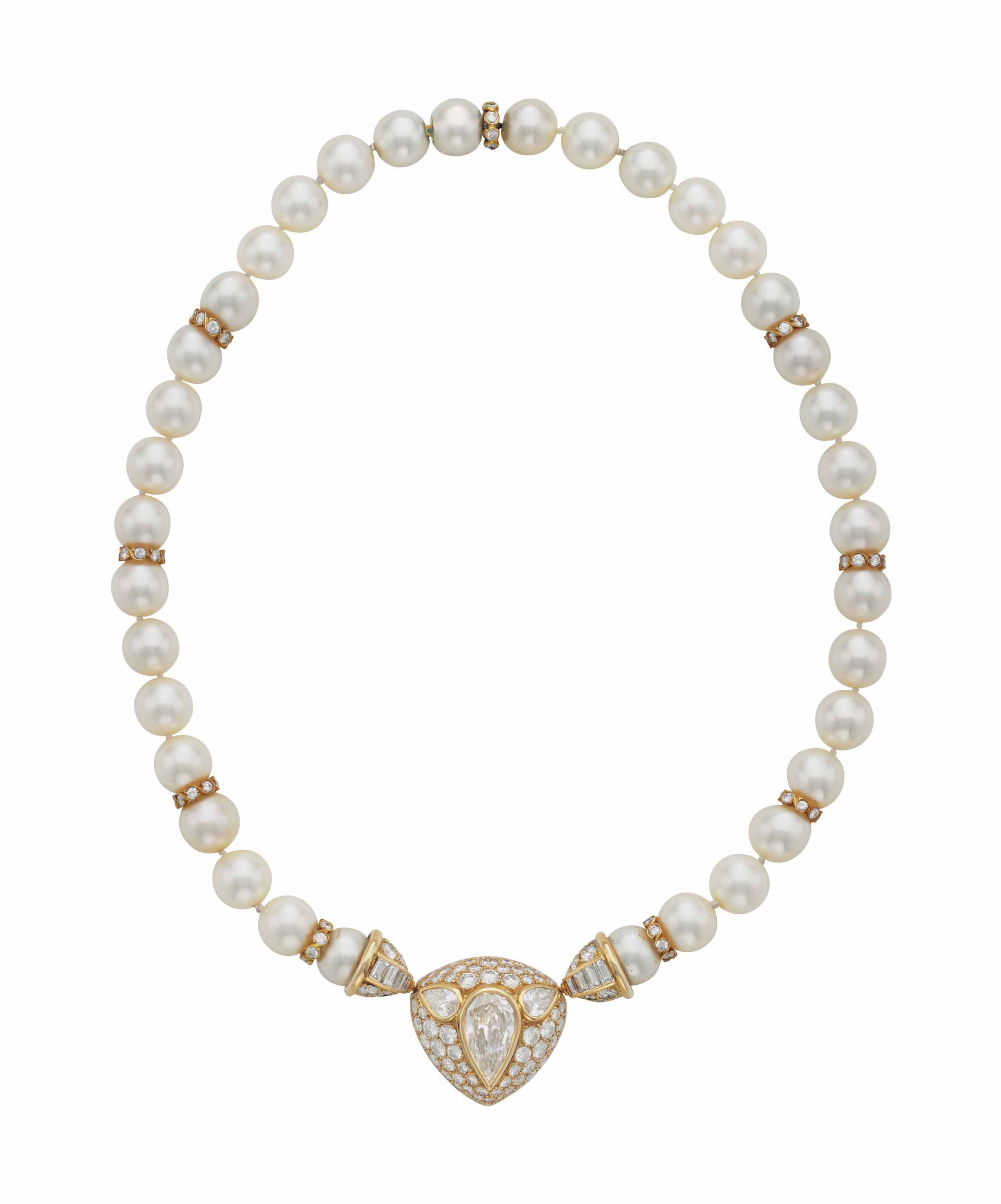 A DIAMOND AND CULTURED PEARL NECKLACE, BY HARRY WINSTON Christie's