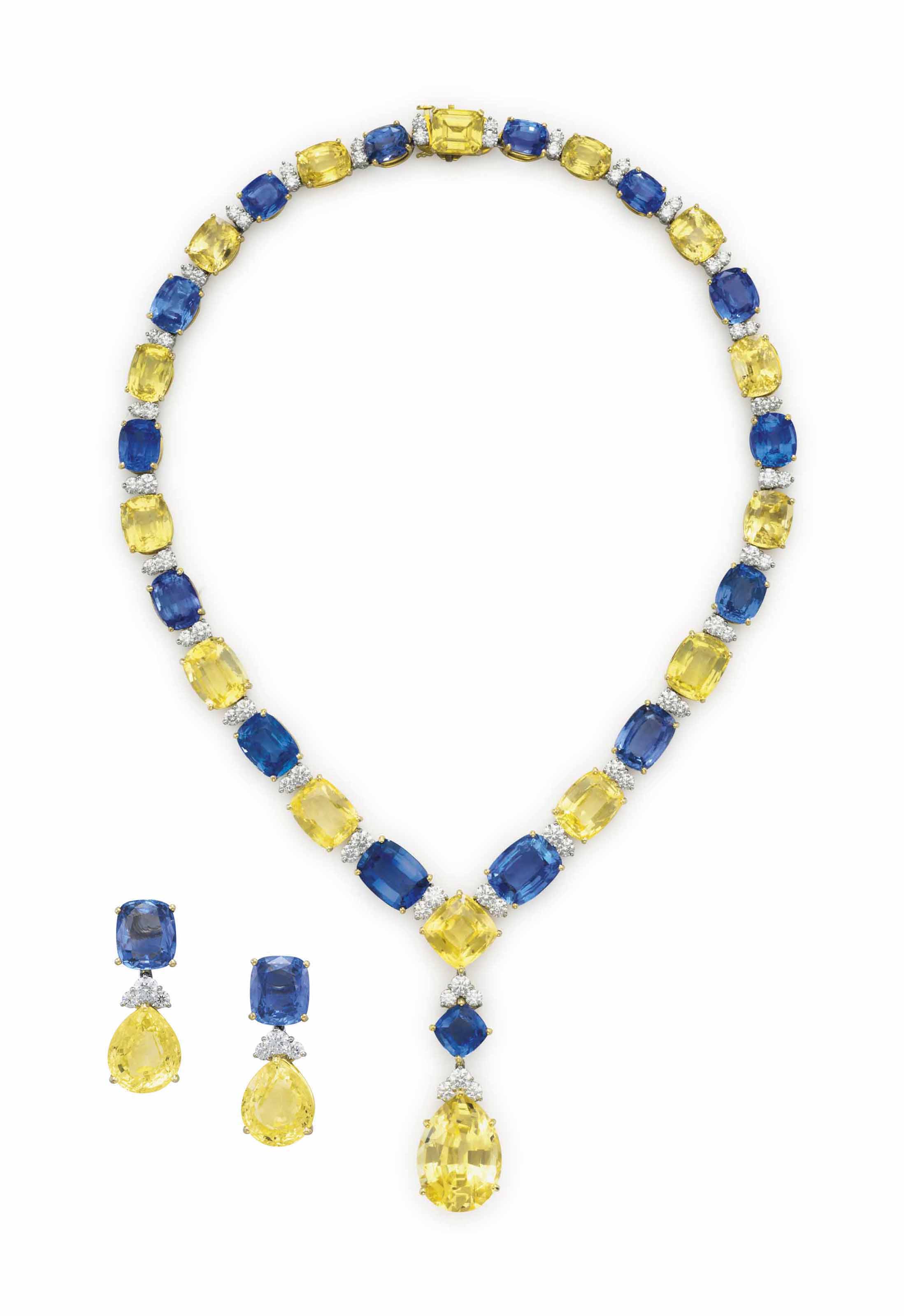 A SET OF SAPPHIRE, COLORED SAPPHIRE AND DIAMOND JEWELRY Christie's