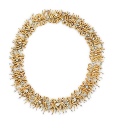 platinum diamond gold necklace schlumberger jean lot coast private east property read