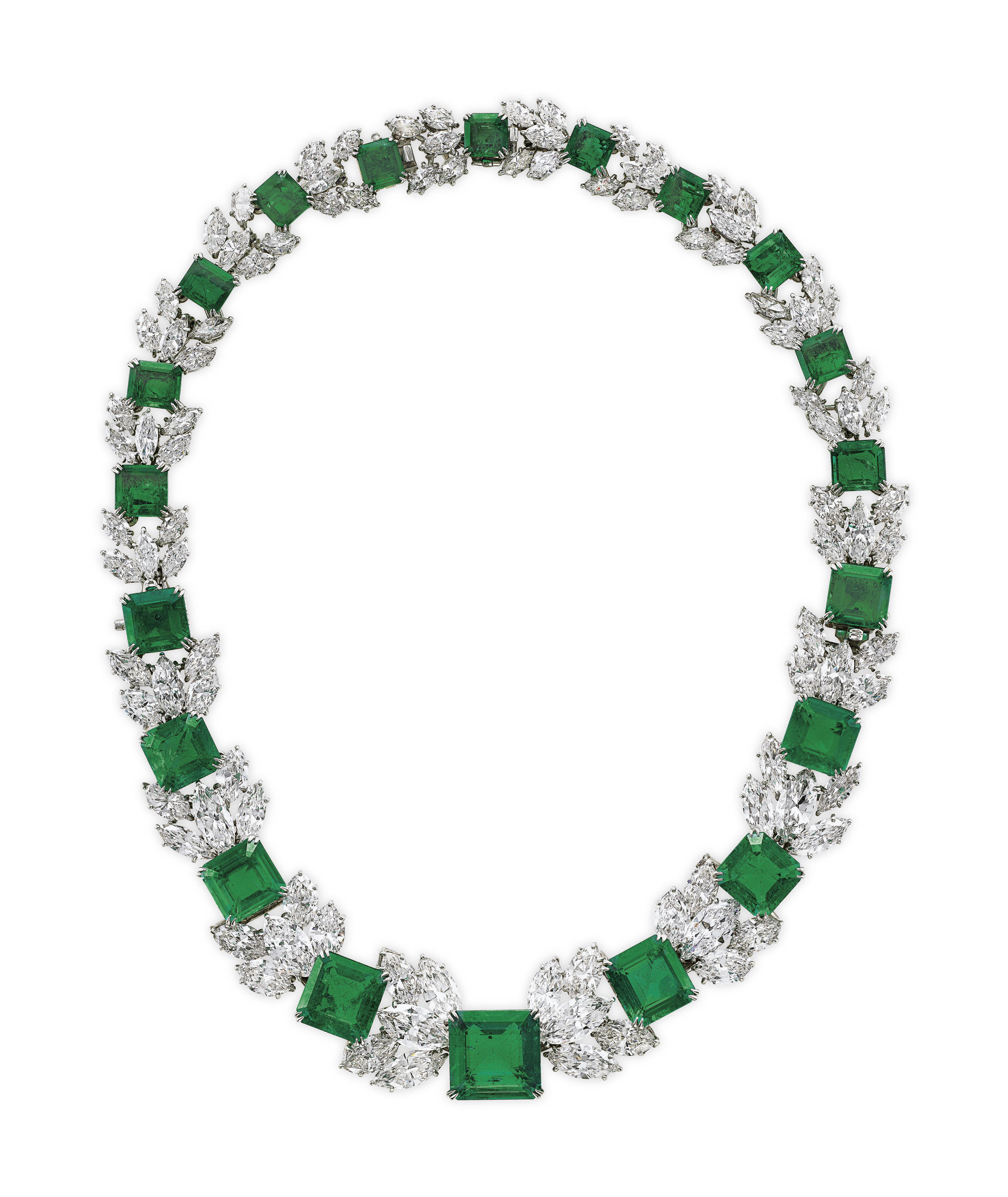 EXQUISITE EMERALD AND DIAMOND NECKLACE, HARRY WINSTON ...