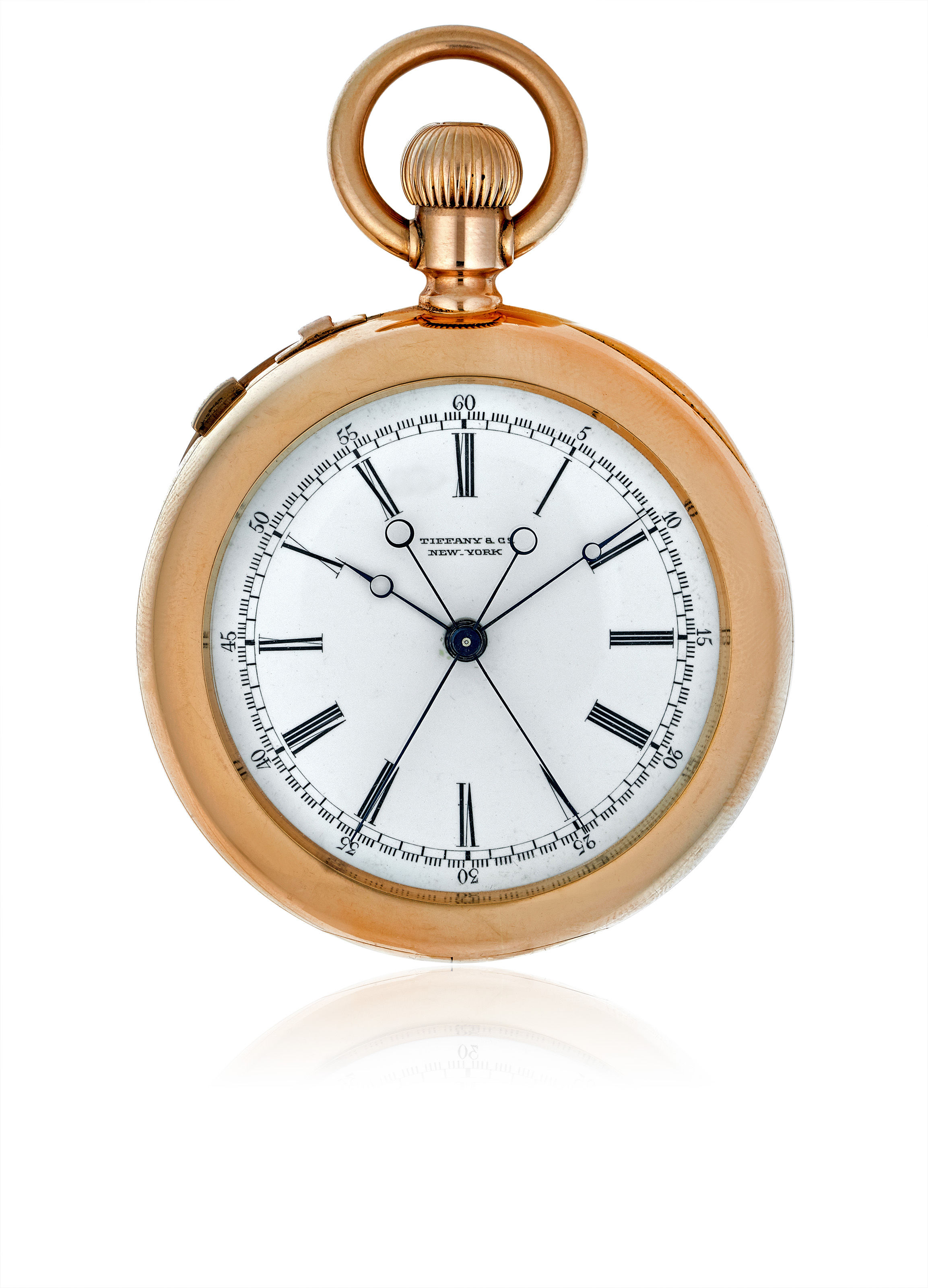 TIFFANY & CO., TRIPLESIGNED SPLITSECOND CHRONOGRAPH POCKET WATCH