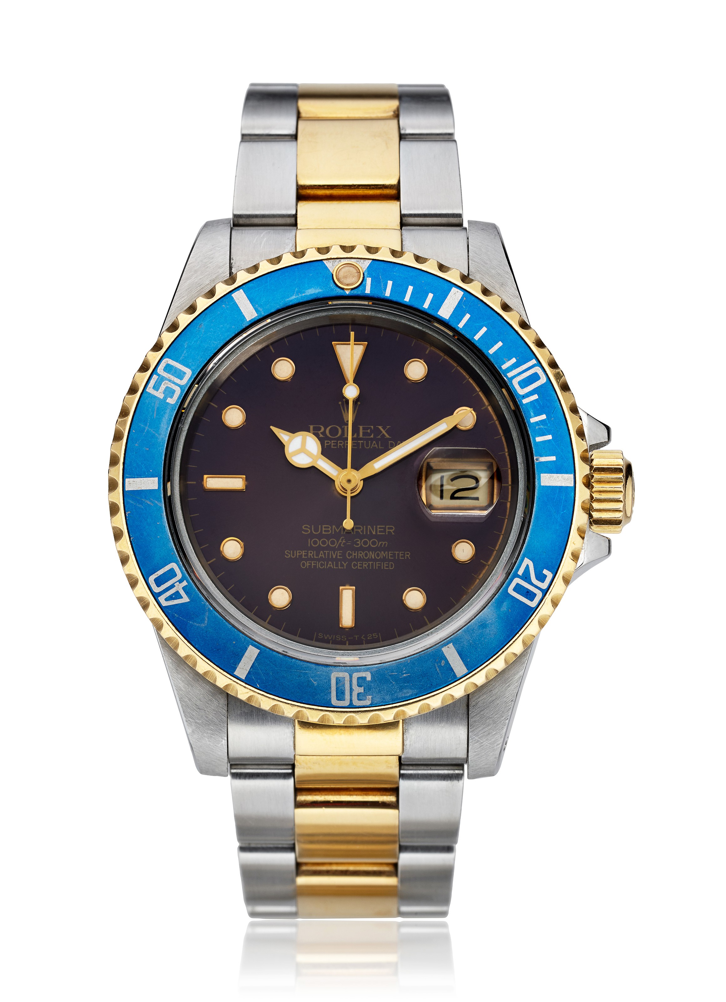 ROLEX TWO TONE SUBMARINER PURPLE DIAL