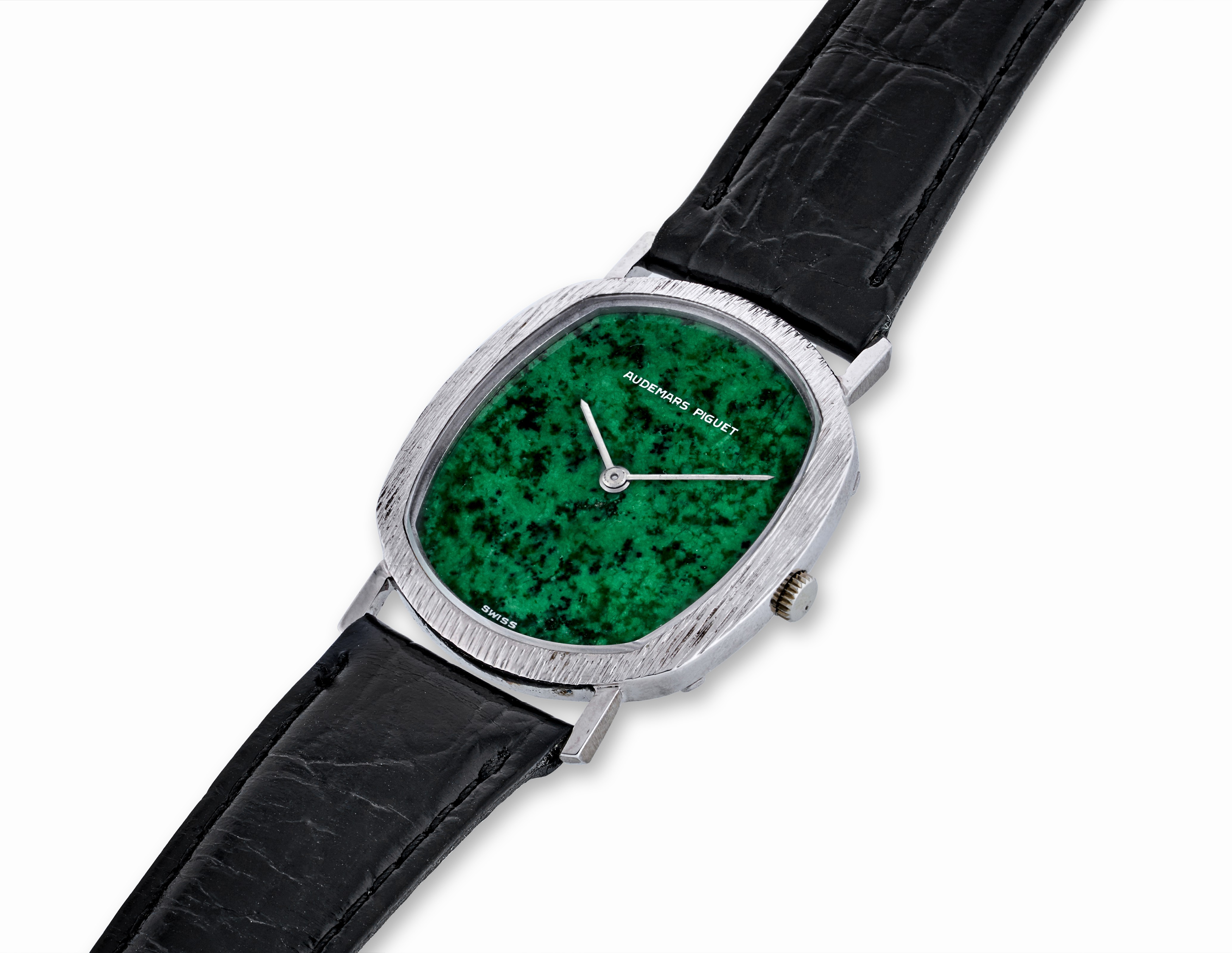 AUDEMARS PIGUET, 18K WHITE GOLD WITH GREEN HARDSTONE DIAL