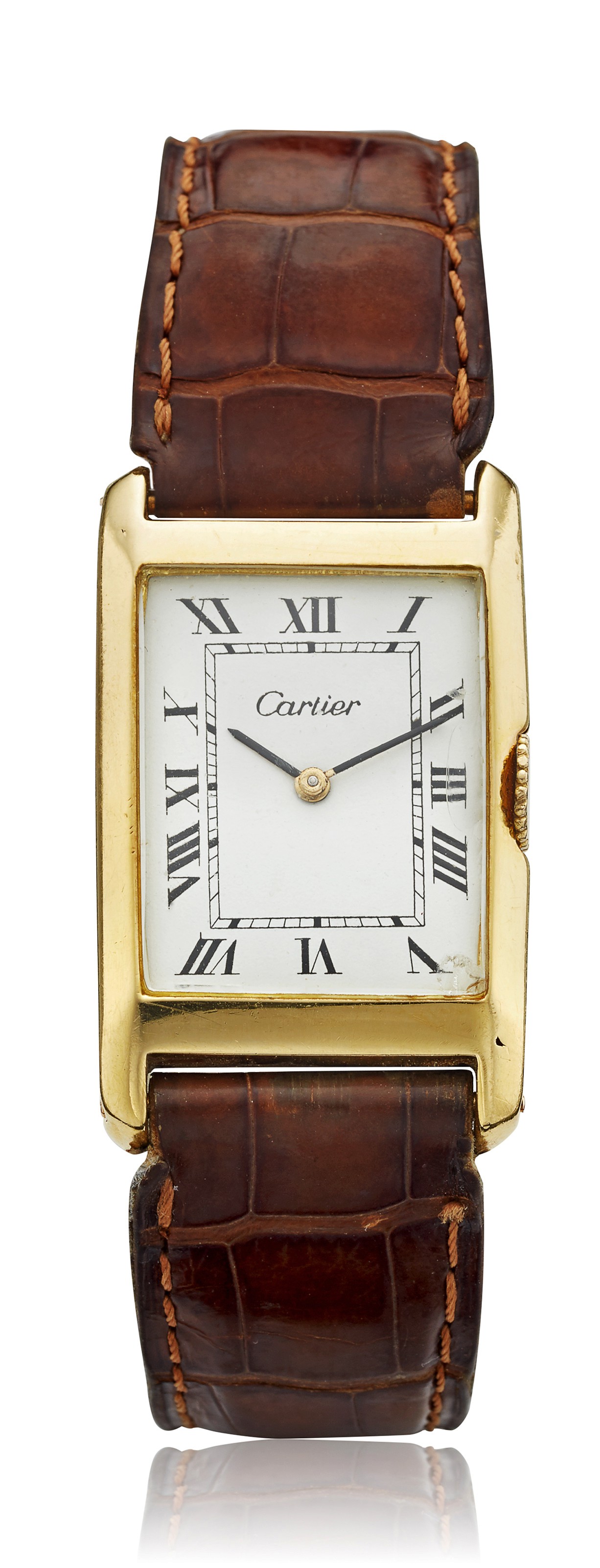 CARTIER, 18K GOLD RECTANGULAR WRISTWATCH, Christie’s
