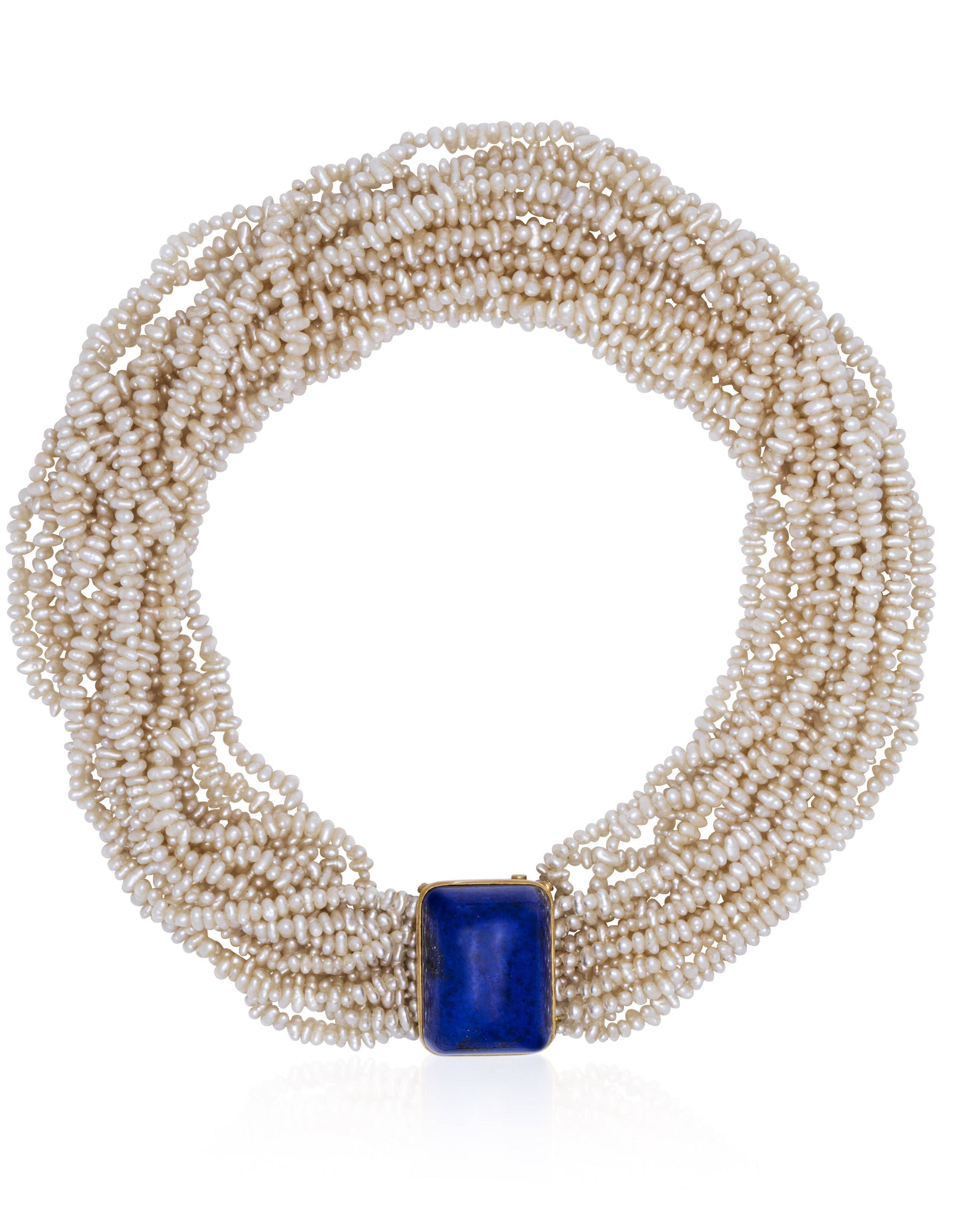 TIFFANY PALOMA PICASSO PEARL AND LAPIS LAZULI NECKLACE