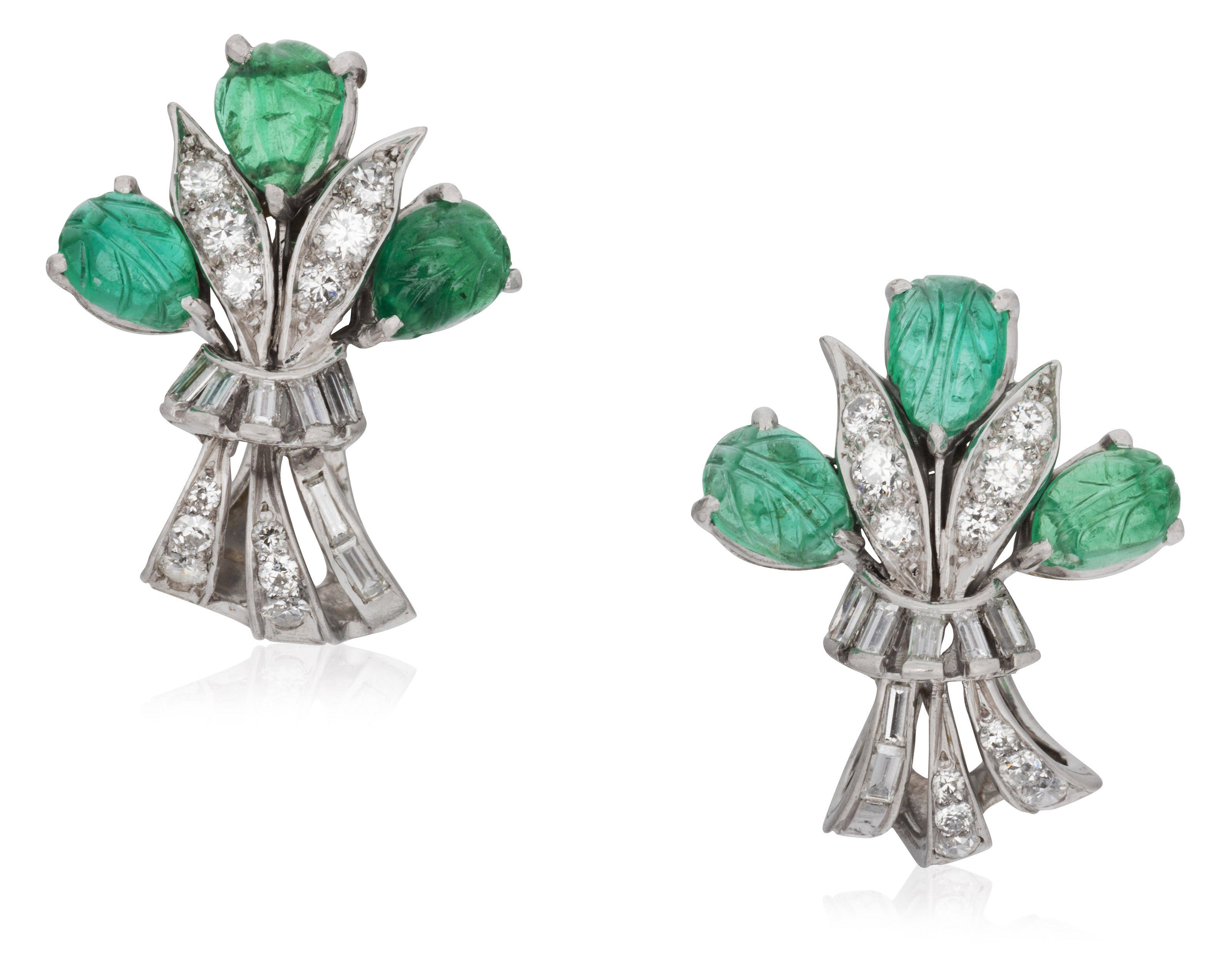 TIFFANY & CO. EMERALD AND DIAMOND EARRINGS, Christie’s