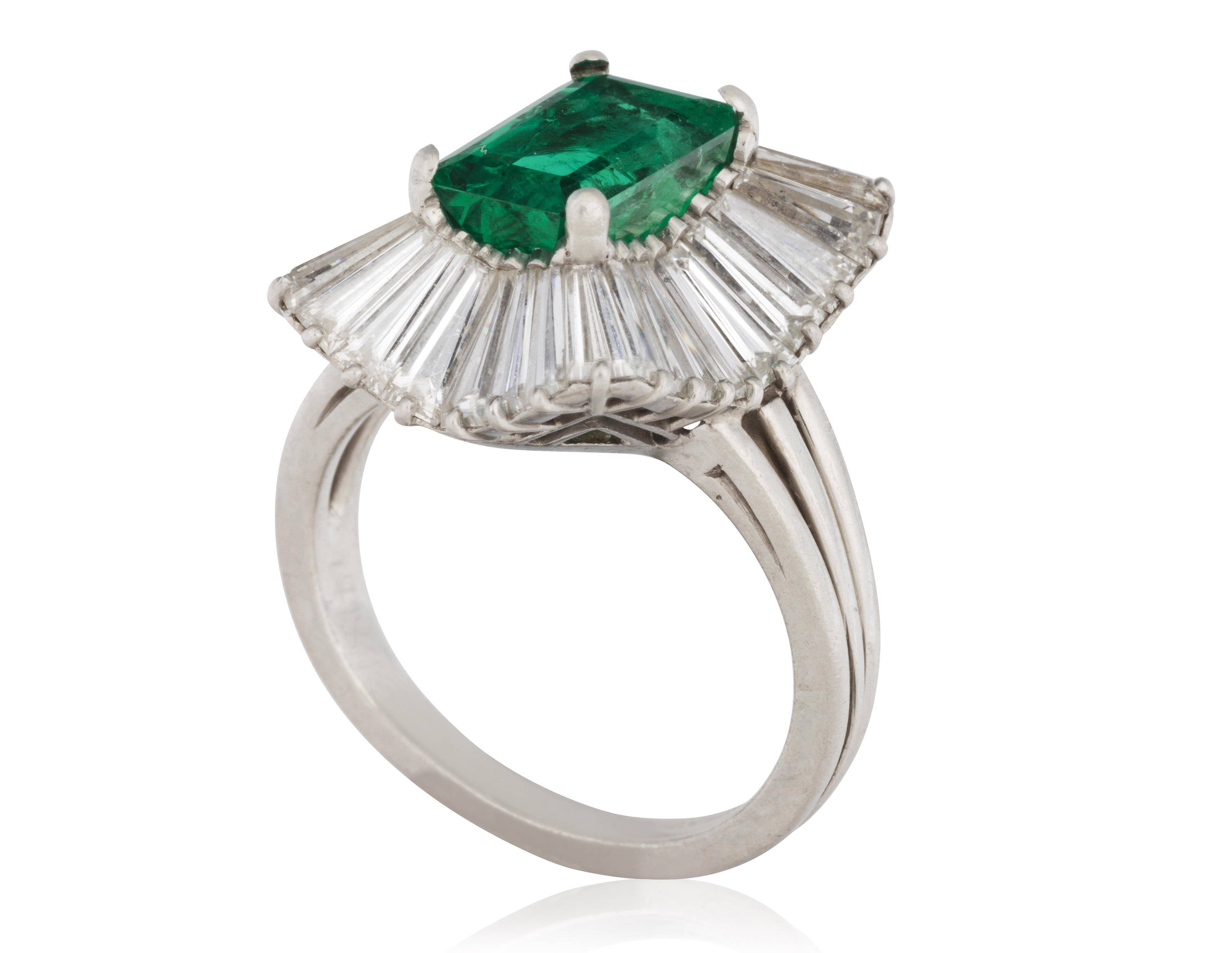 Catalog image of EMERALD AND DIAMOND RING WITH AGL REPORT