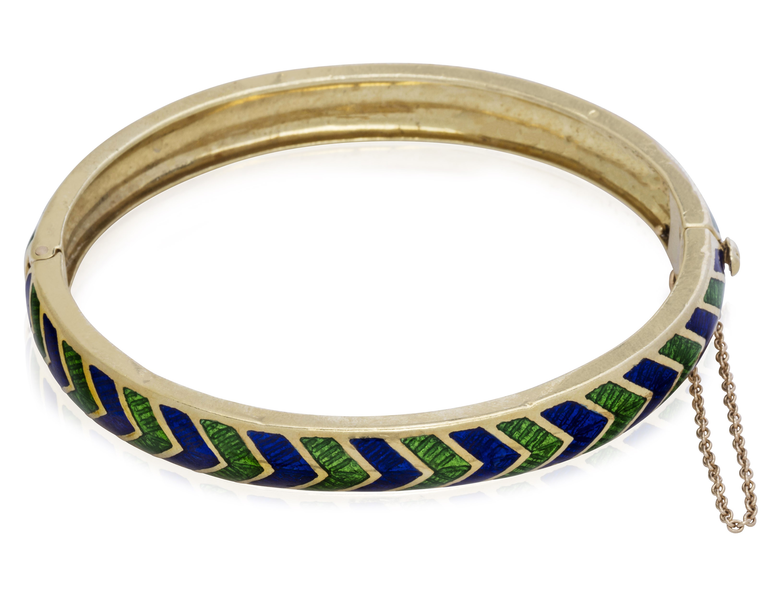 TIFFANY & CO ENAMEL AND GOLD BANGLE BRACELET, | Christie's