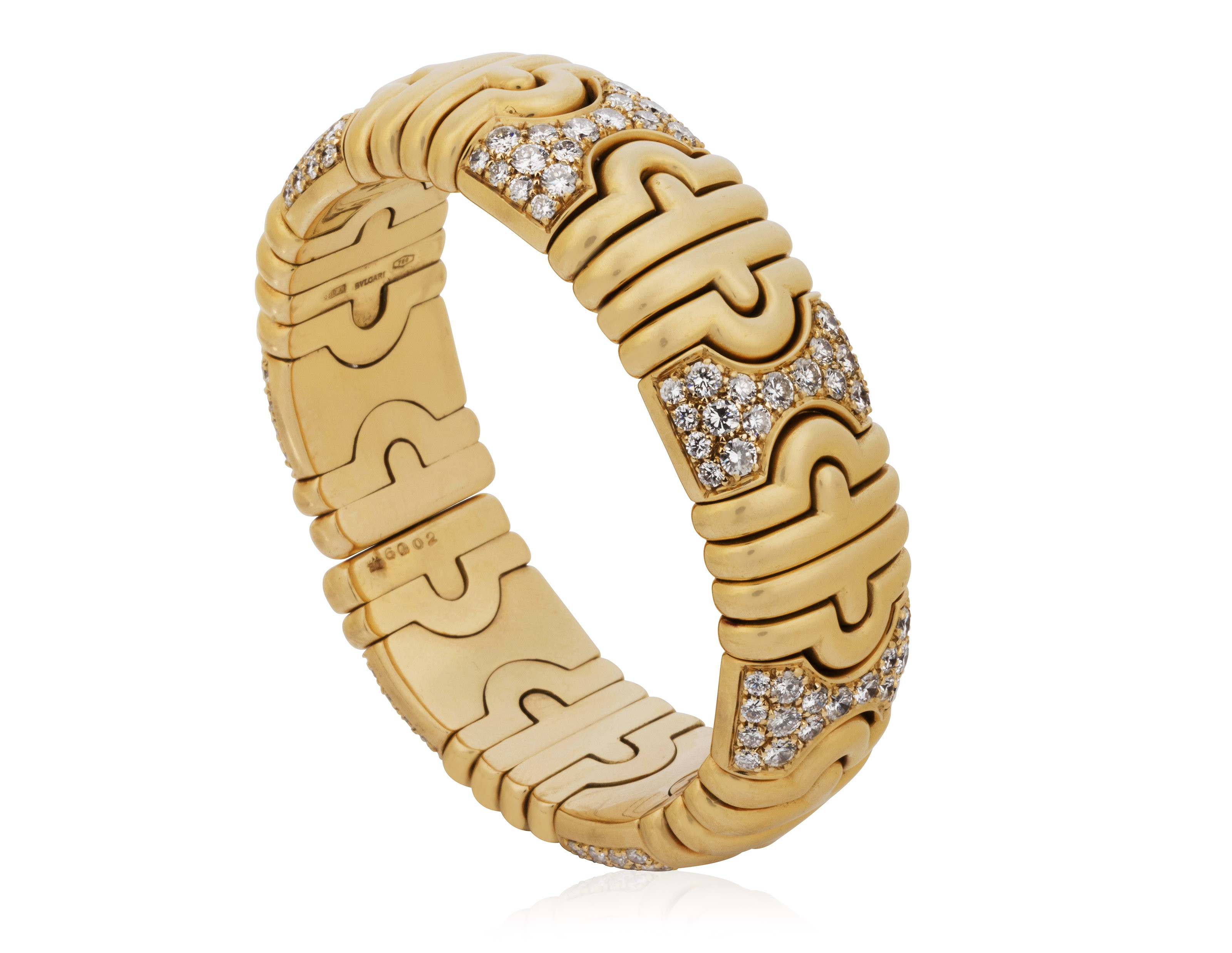 BULGARI 'PARENTESI' GOLD AND DIAMOND CUFF BRACELET, Christie's