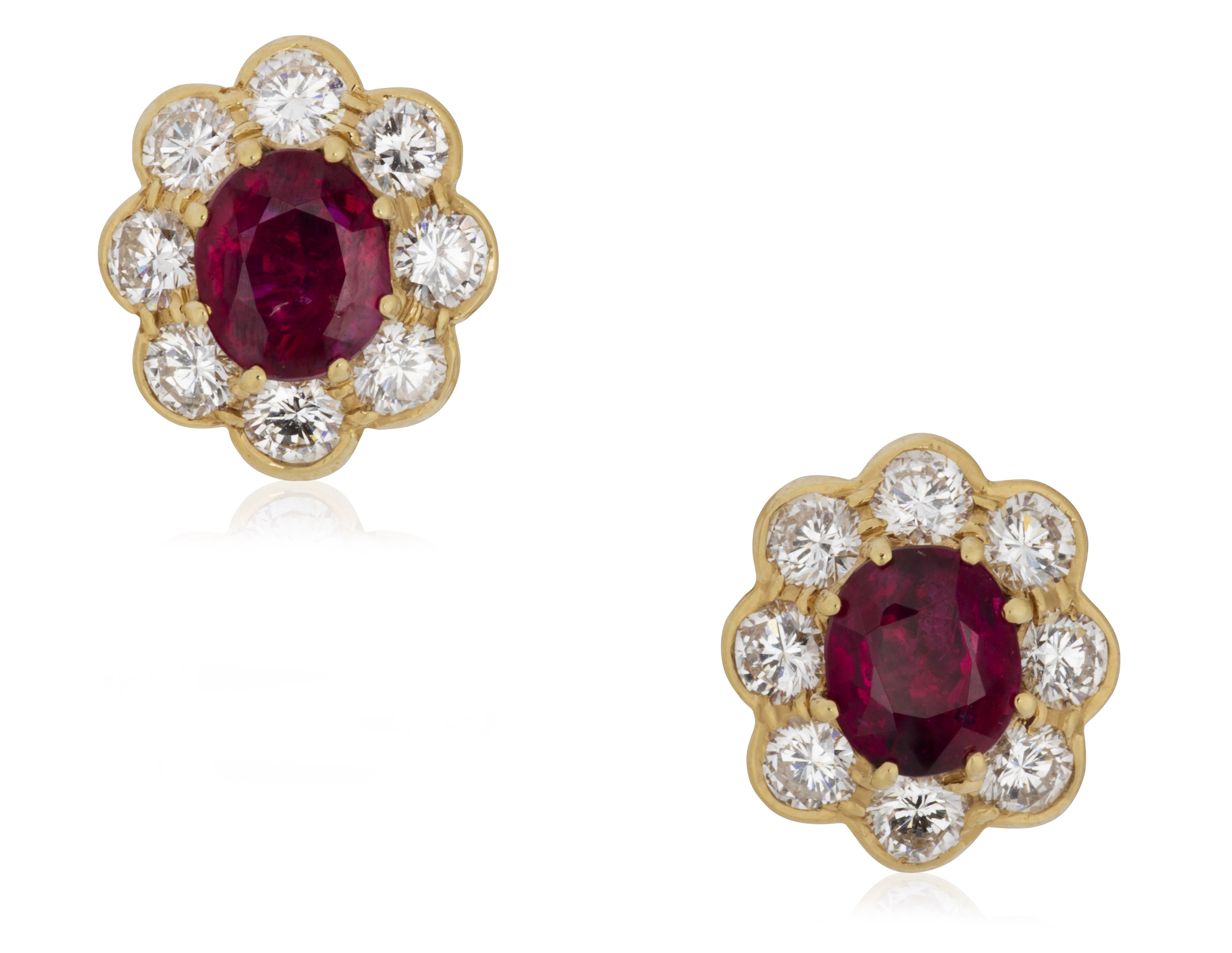 CARTIER RUBY AND DIAMOND EARRINGS WITH 