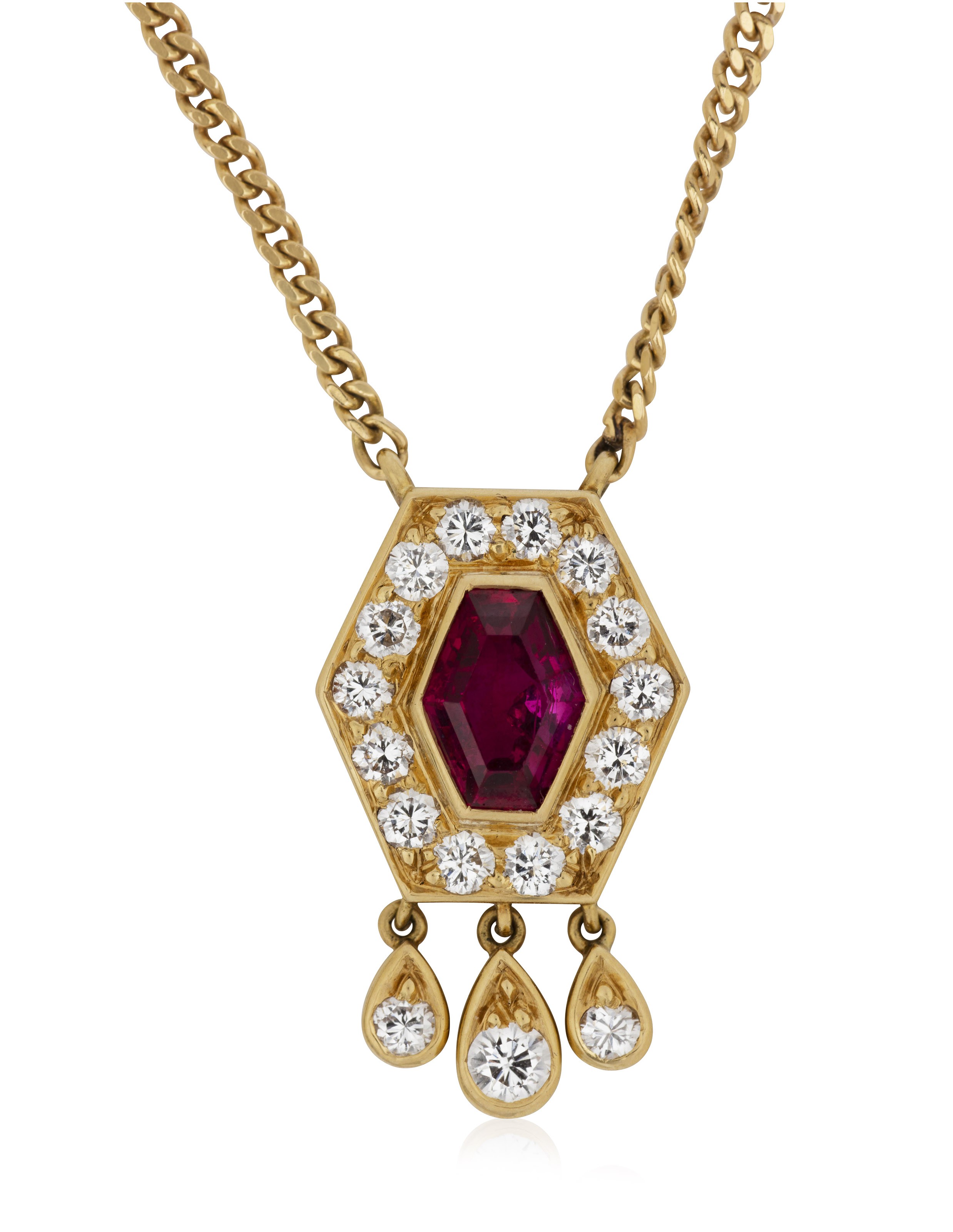 Ruby diamond pendant Clearance