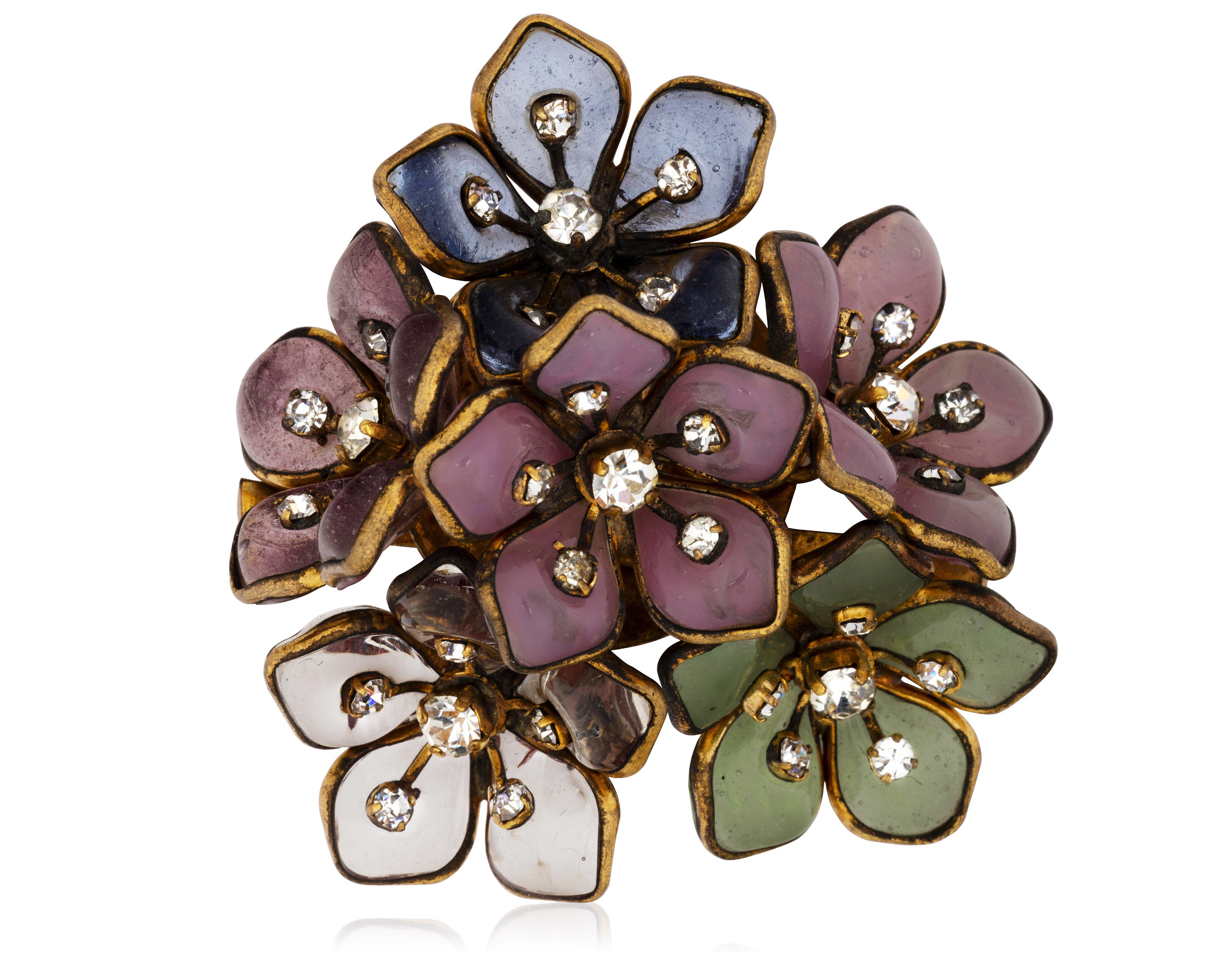 CHANEL MULTICOLOR GLASS AND RHINESTONE FLOWER BROOCH, | Christie’s