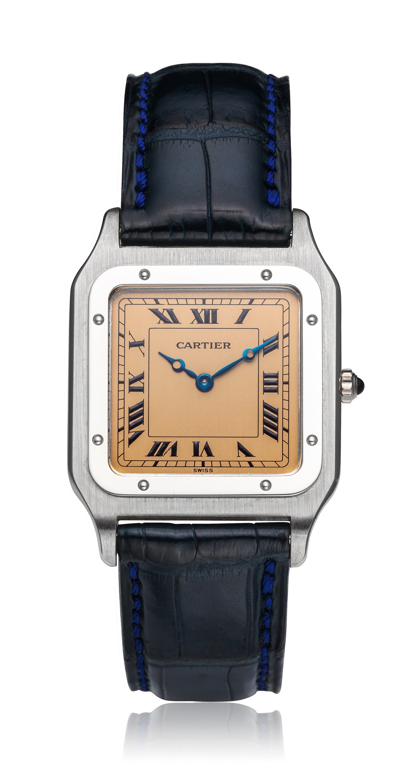 CARTIER PLATINUM SANTOS DUMONT 90TH ANNIVERSARY REF. 1575 1